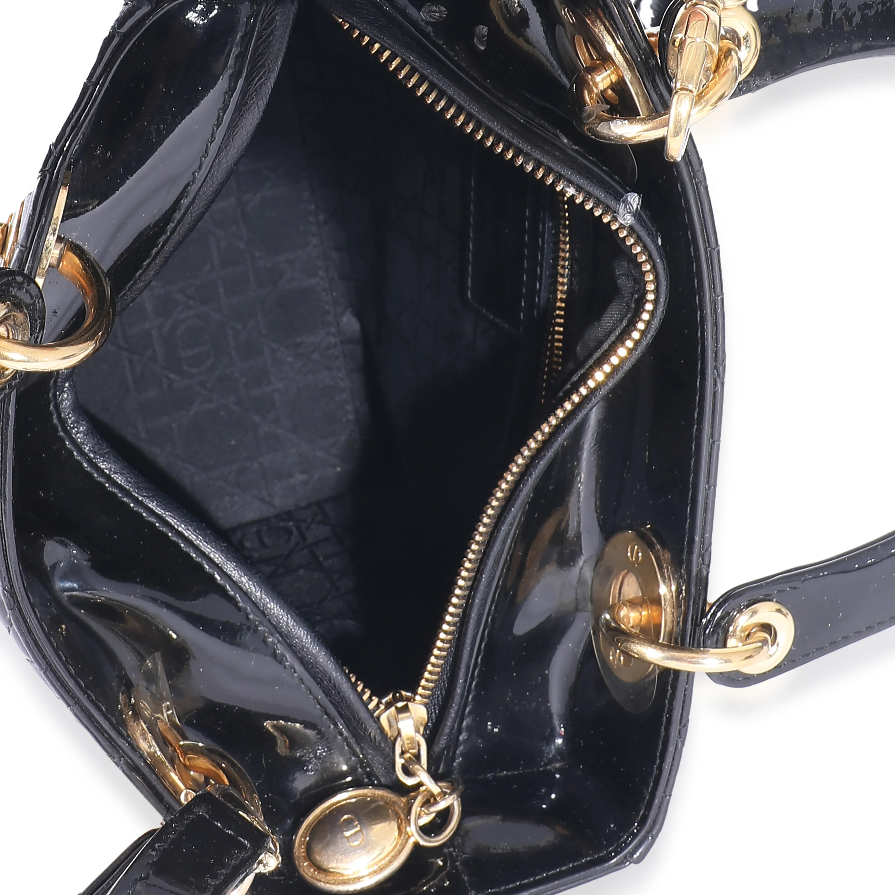 Christian Dior Black Patent Cannage Medium Lady Dior - Image 9