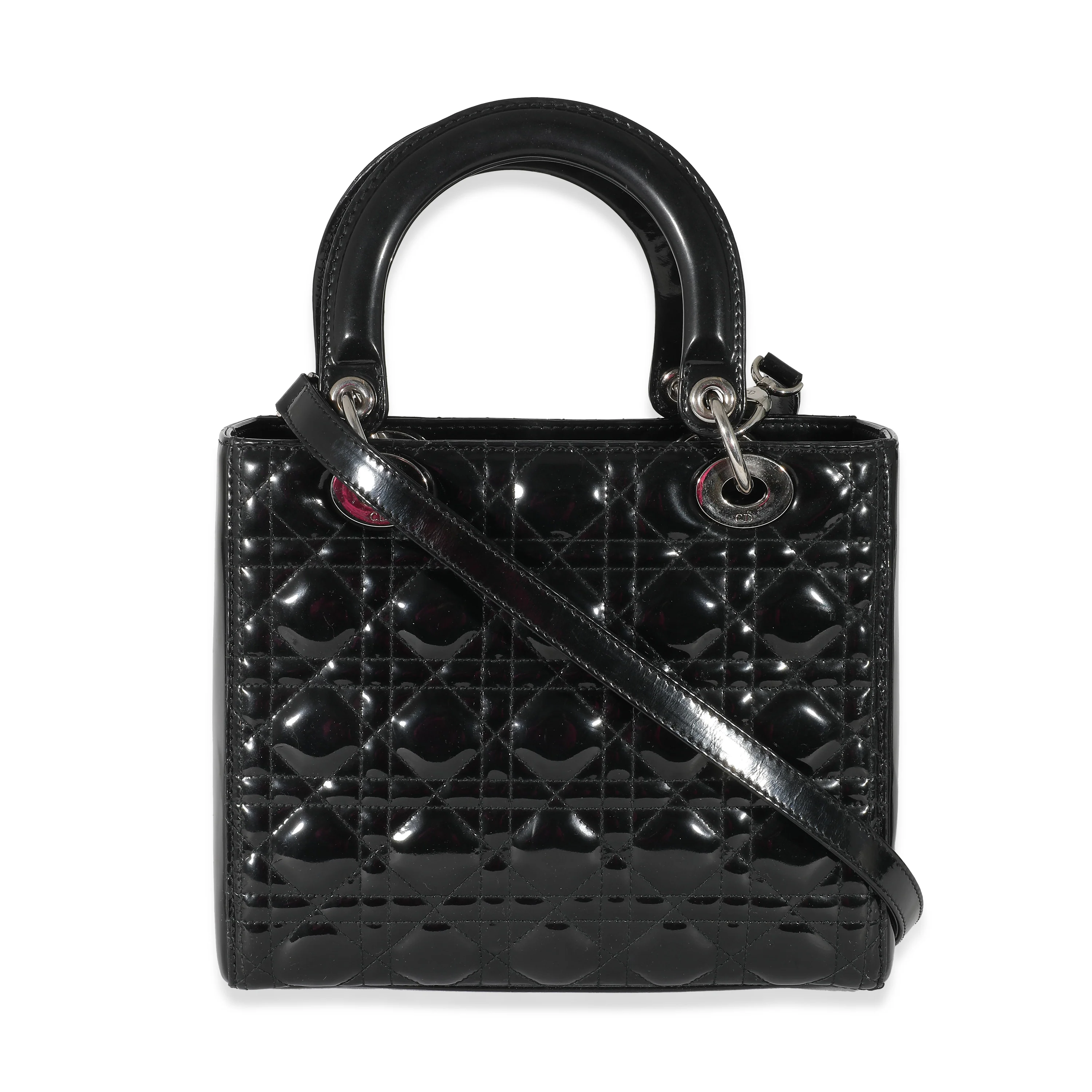 Christian Dior Black Patent Cannage Medium Lady Dior - Image 3