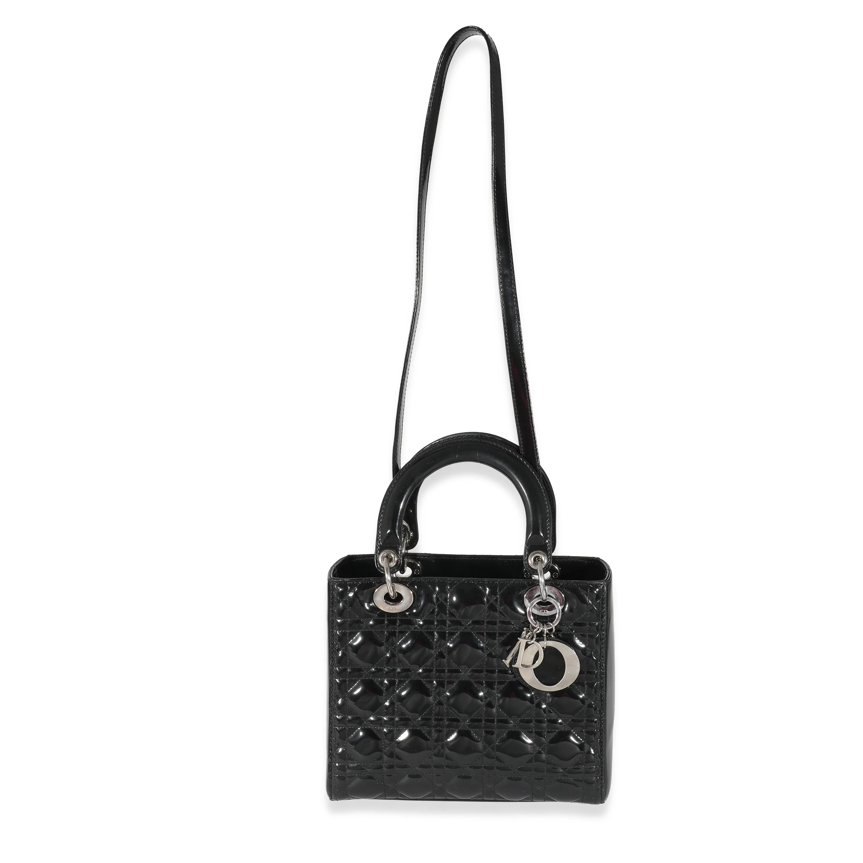Christian Dior Black Patent Cannage Medium Lady Dior - Image 7