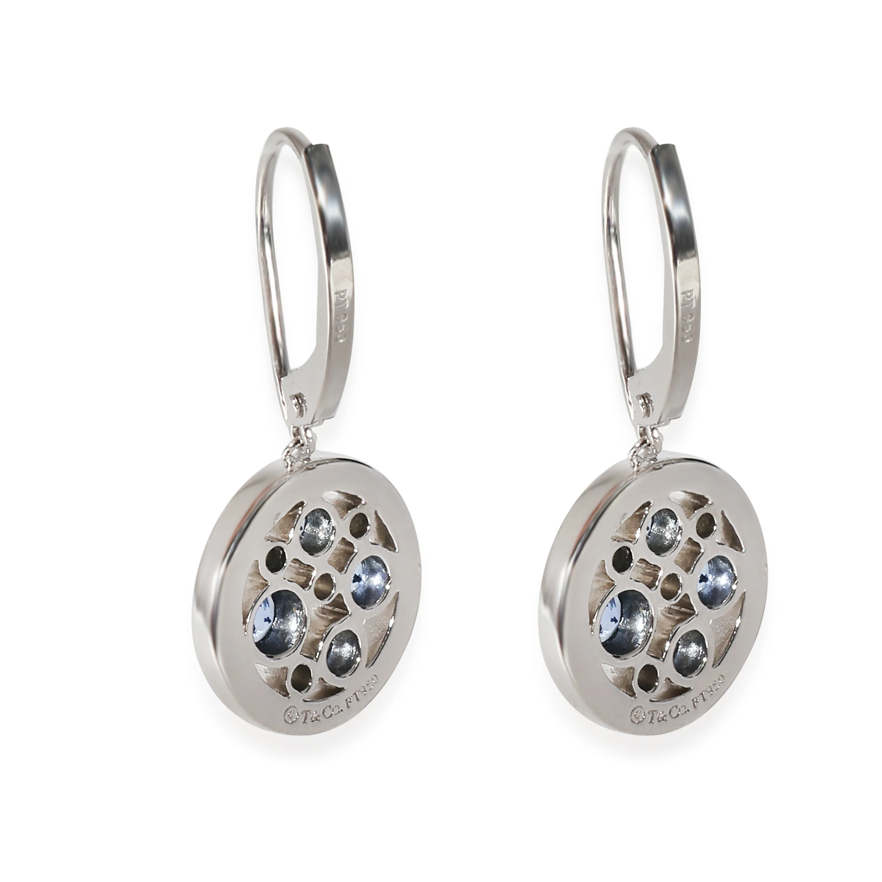 Tiffany & Co. Cobblestone Diamond & Sapphire Earrings in Platinum 0.20 CTW - Image 3