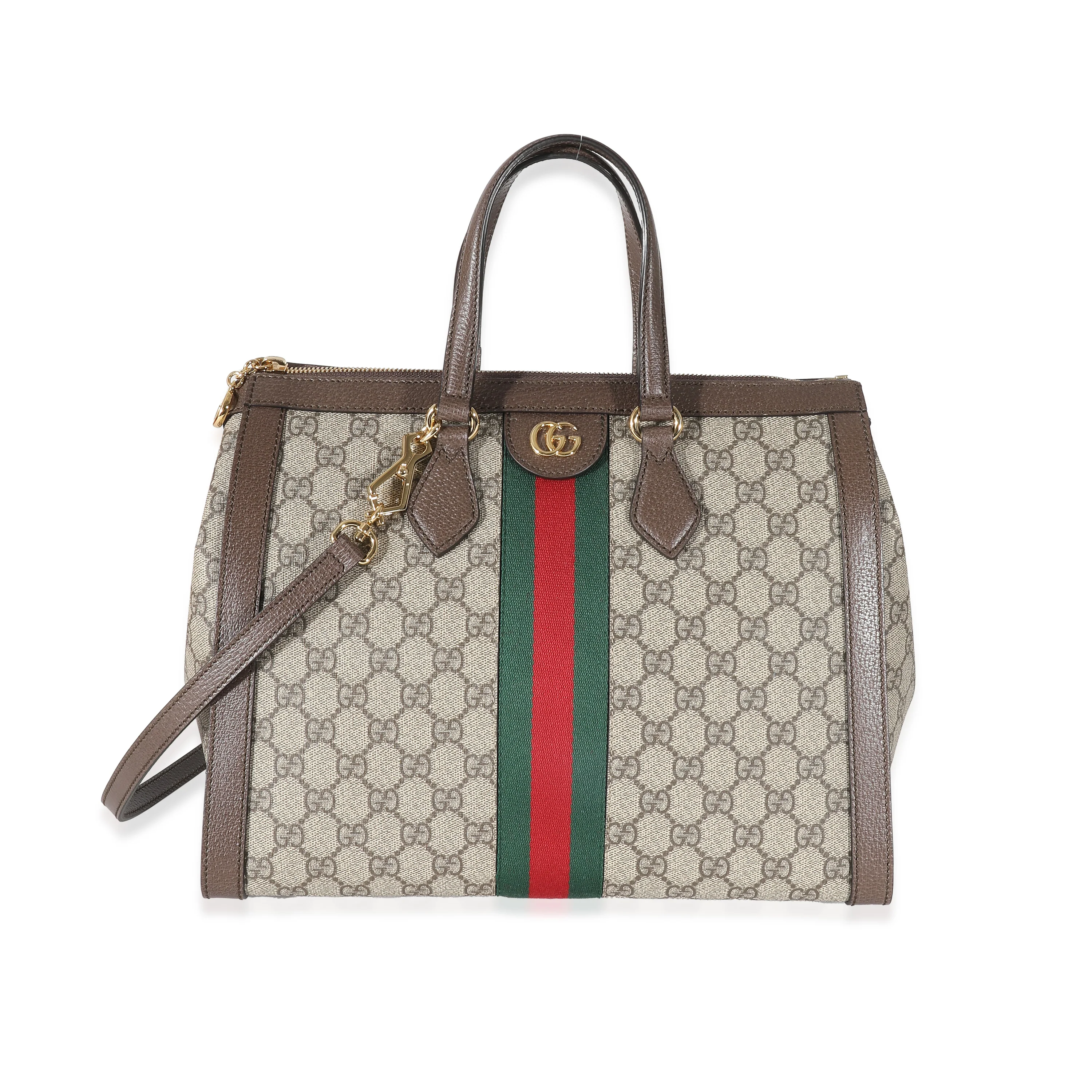 Gucci Beige GG Supreme Canvas Medium Ophidia Tote