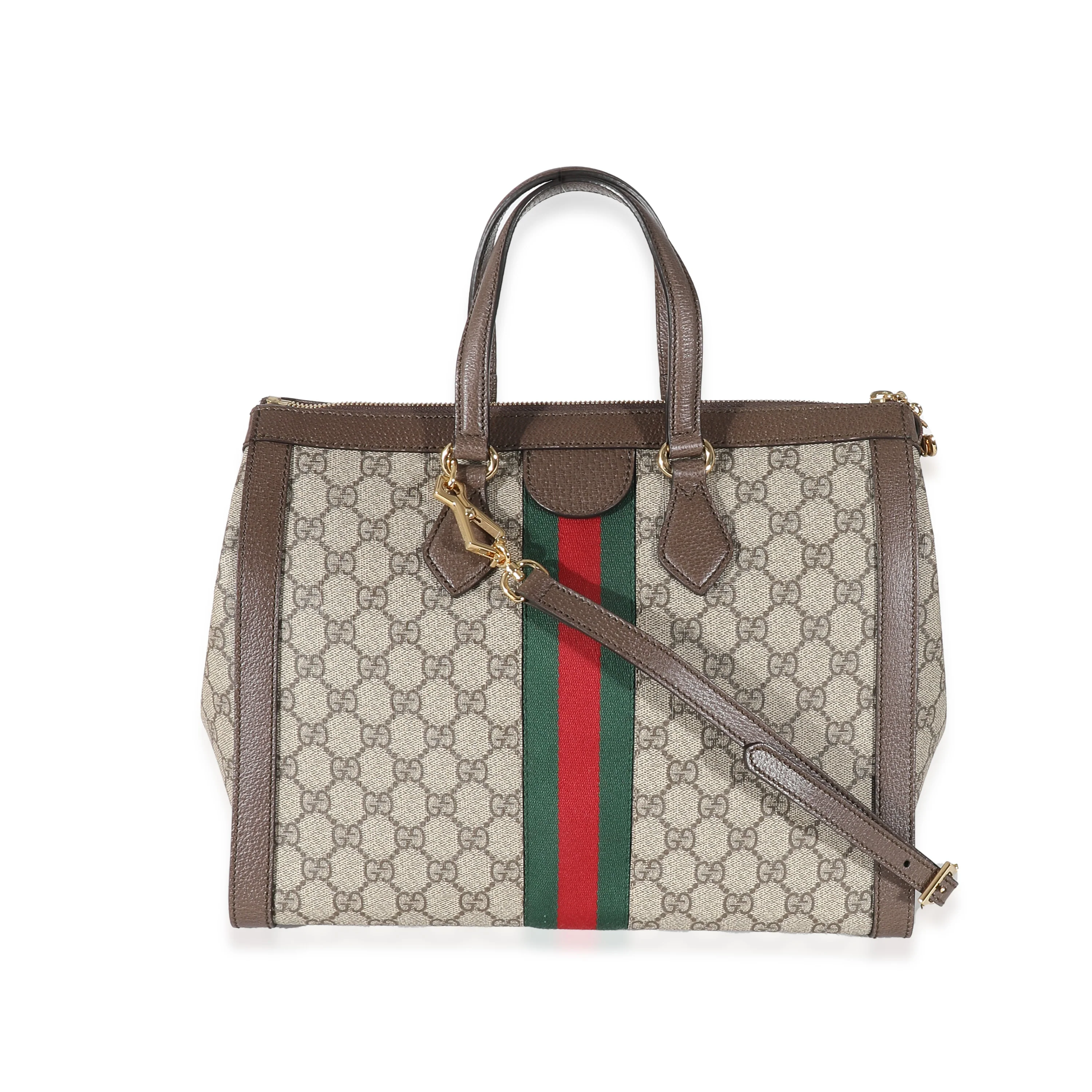 Gucci Beige GG Supreme Canvas Medium Ophidia Tote - Image 5