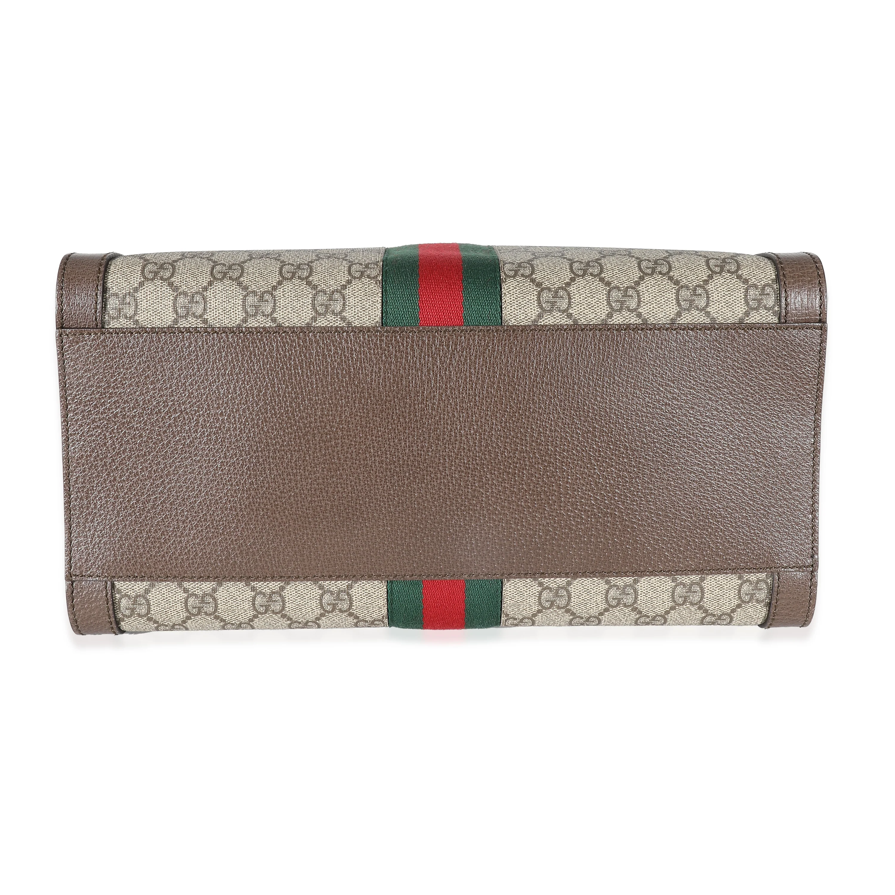Gucci Beige GG Supreme Canvas Medium Ophidia Tote - Image 7