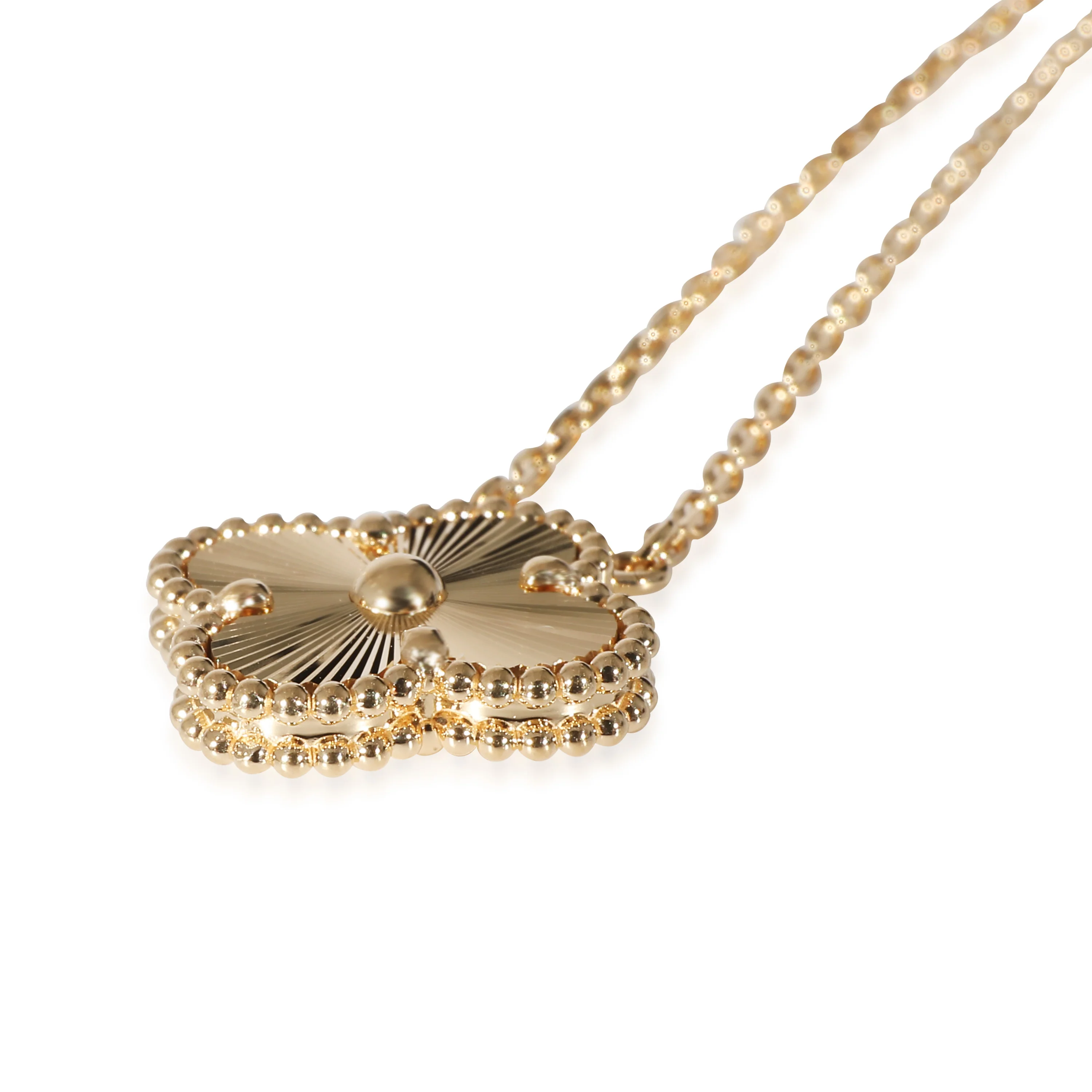 Van Cleef & Arpels Vintage Alhambra Guilloche Pendant in 18k Yellow Gold - Image 2