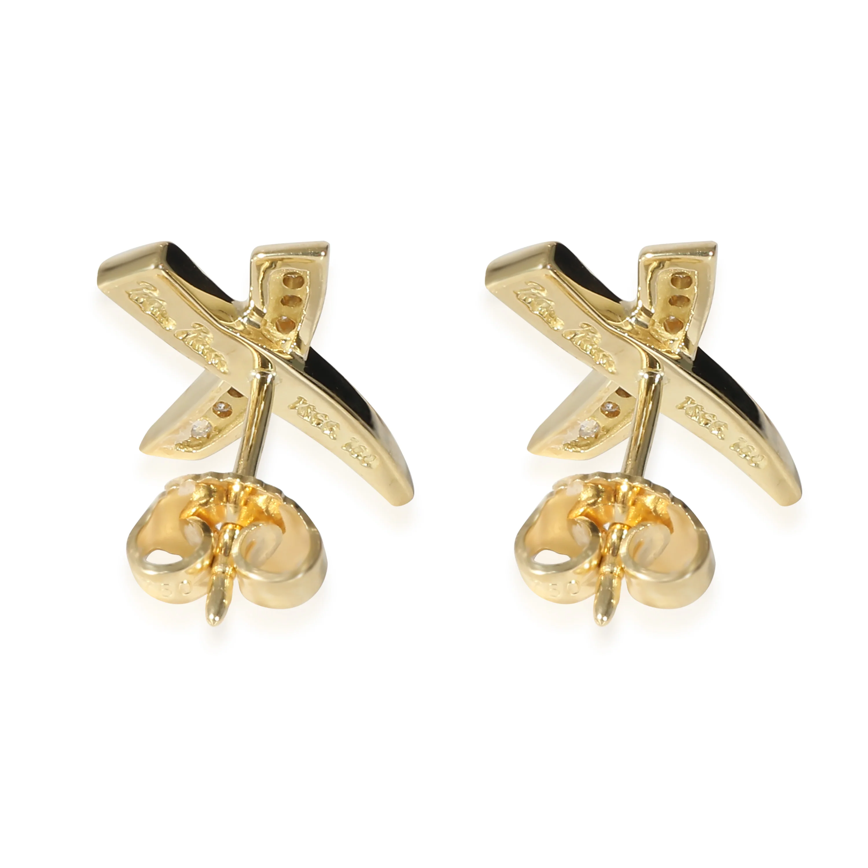 Tiffany & Co. Paloma Picasso X Graffiti Diamond Earrings, 18K Yellow Gold 0.1CTW - Image 3