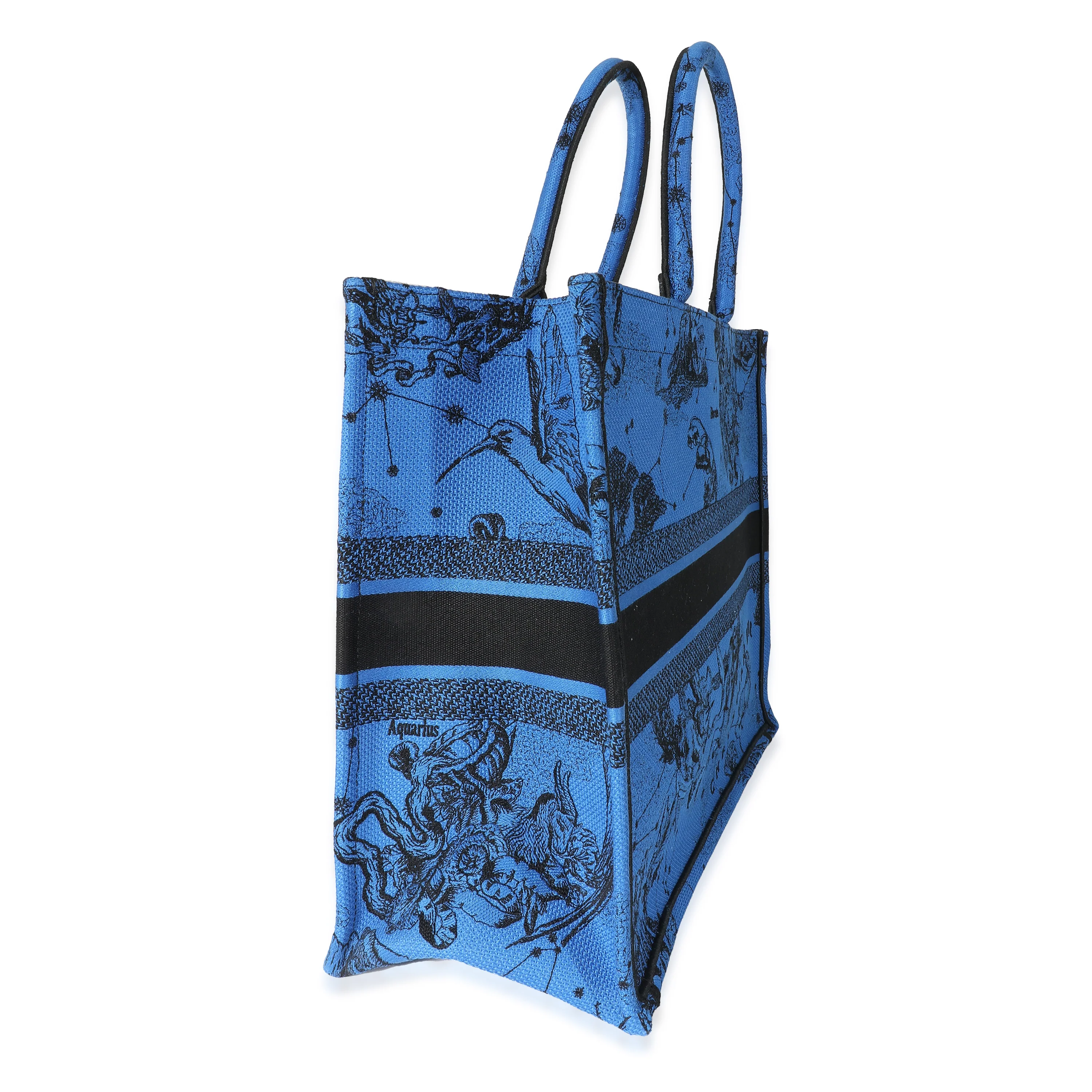 Christian Dior Blue Toile De Jouy Zodiac Large Book Tote - Image 5