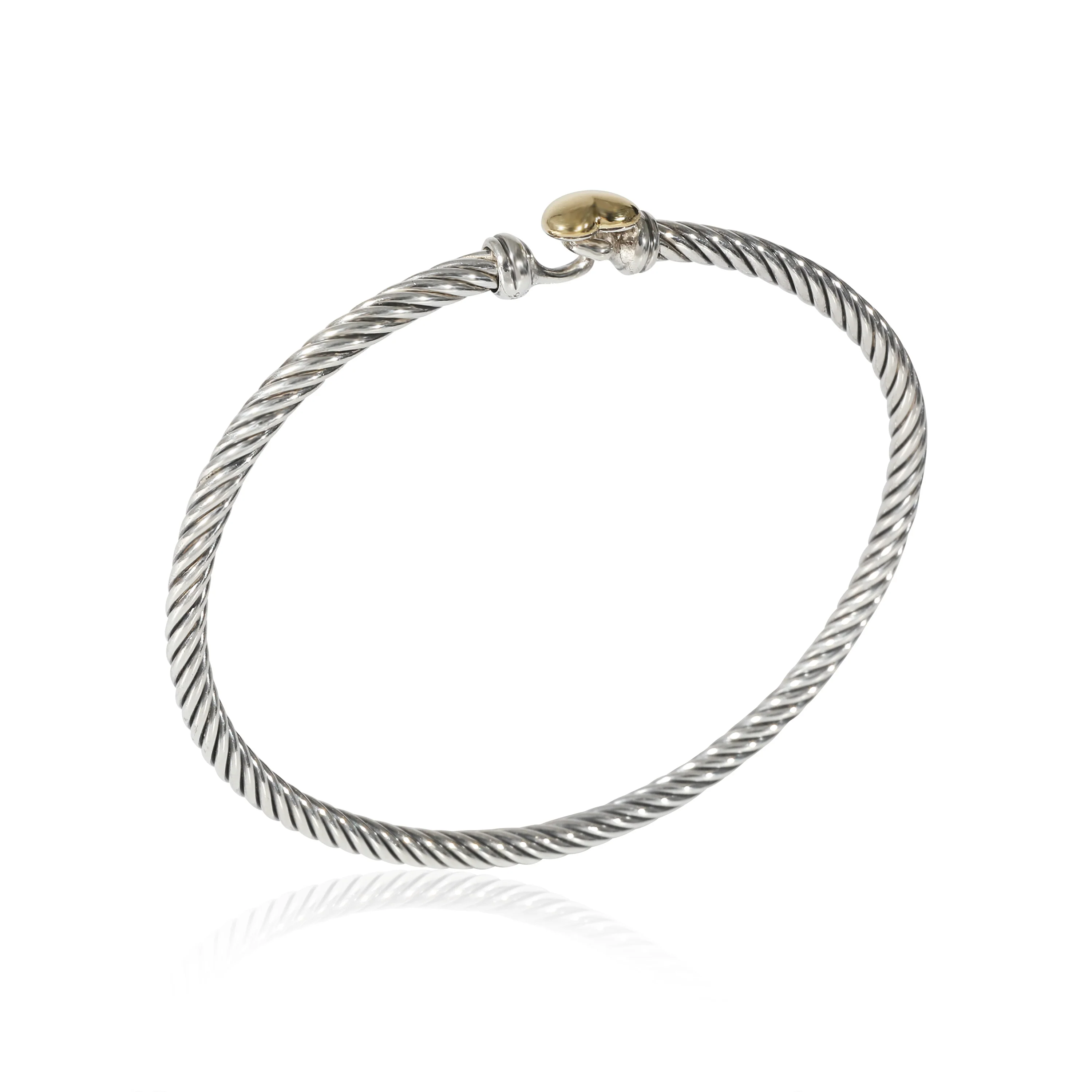 David Yurman Cable Collectibles Heart Bracelet in Yellow Gold/Sterling Silver - Image 3