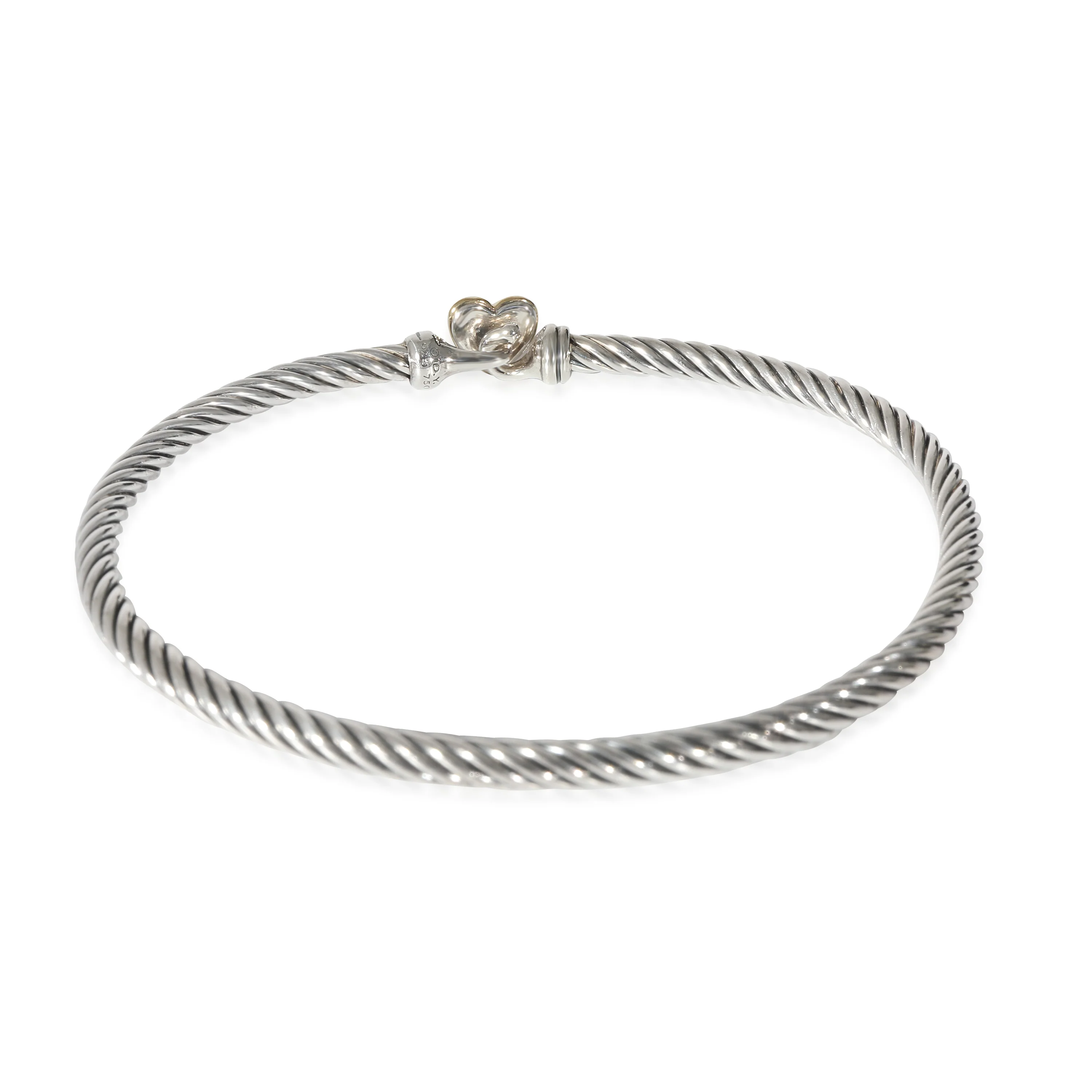 David Yurman Cable Collectibles Heart Bracelet in Yellow Gold/Sterling Silver - Image 4