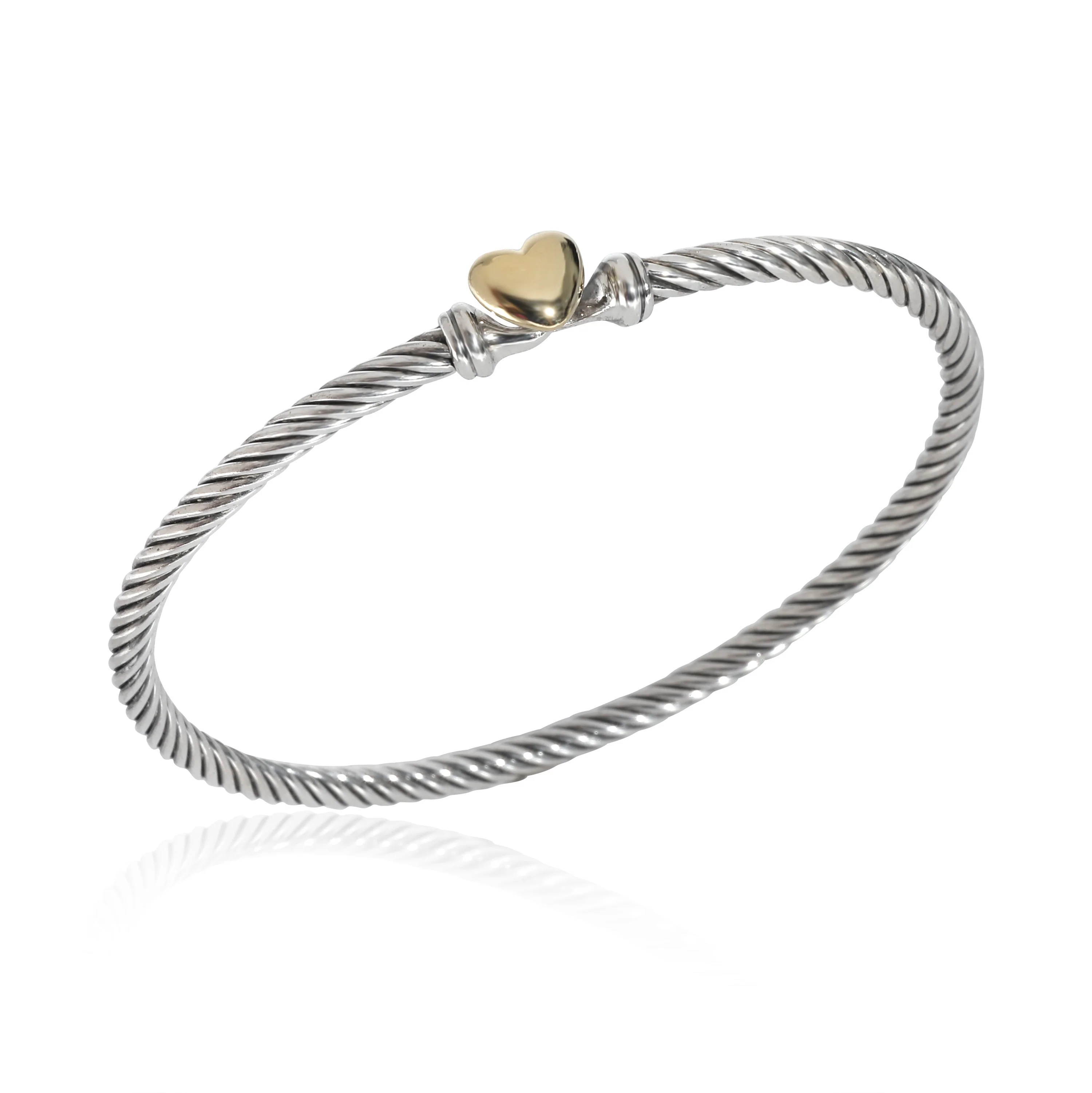 David Yurman Cable Collectibles Heart Bracelet in Yellow Gold/Sterling Silver - Image 5