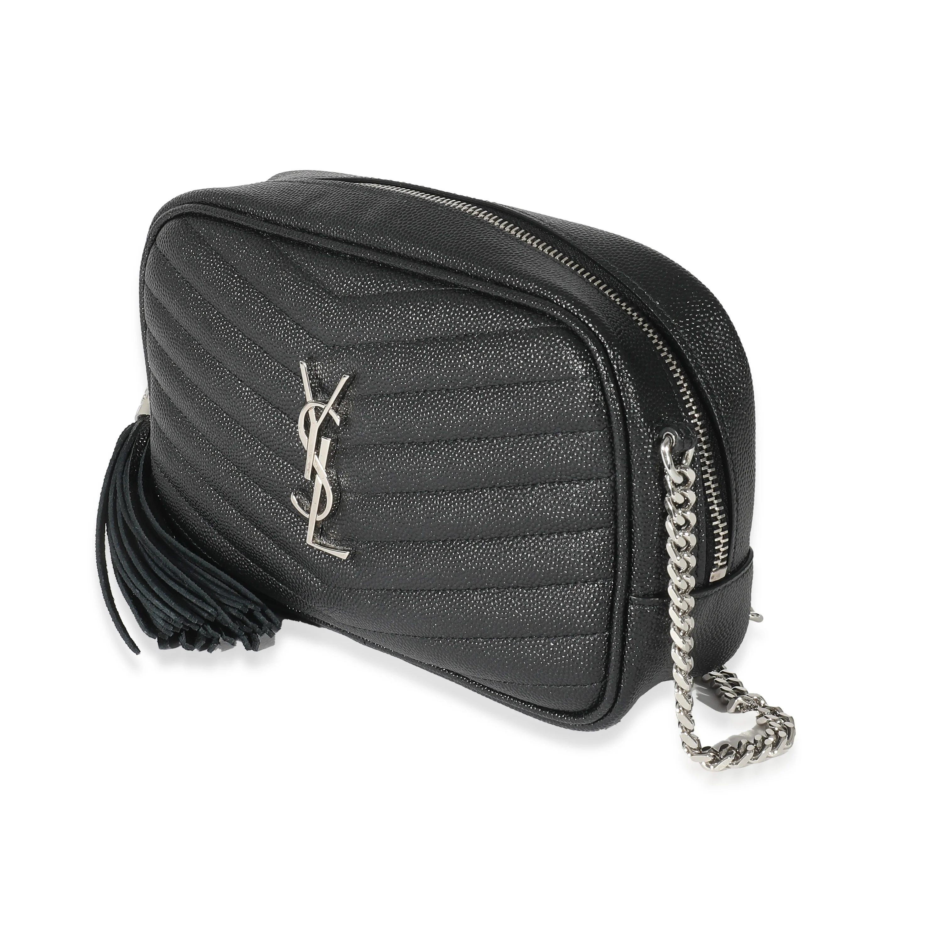 Saint Laurent Black Grain De Poudre Lou Mini Camera Bag - Image 2