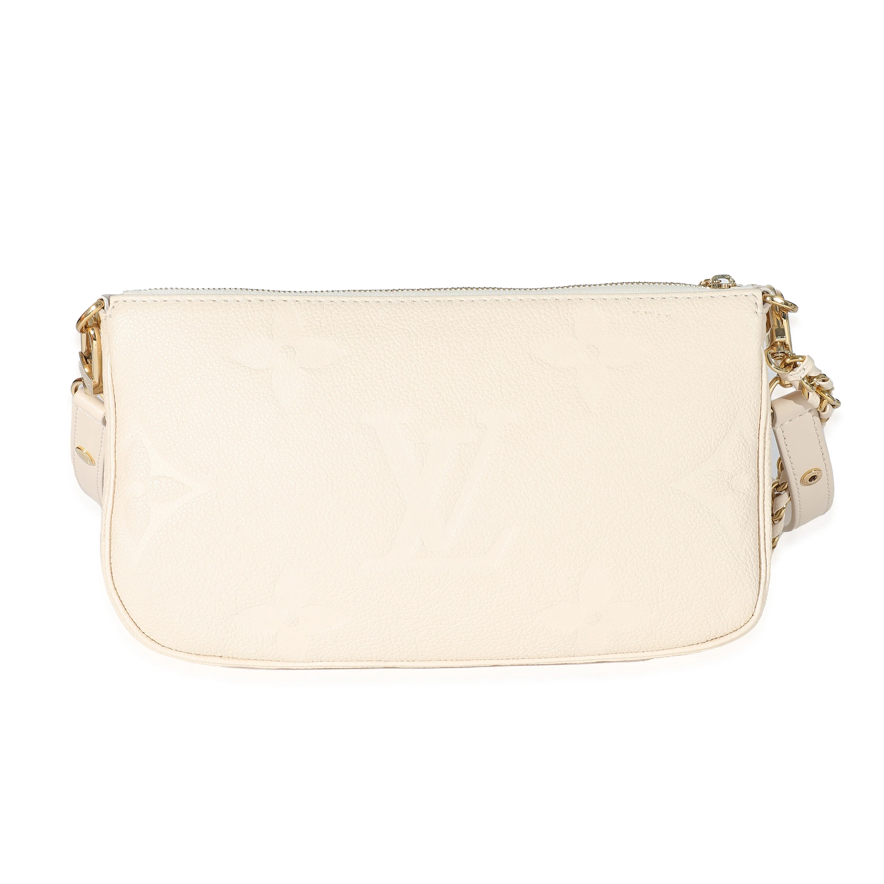 Louis Vuitton Cream Monogram Empreinte Multi Pochette Accessoires - Image 4