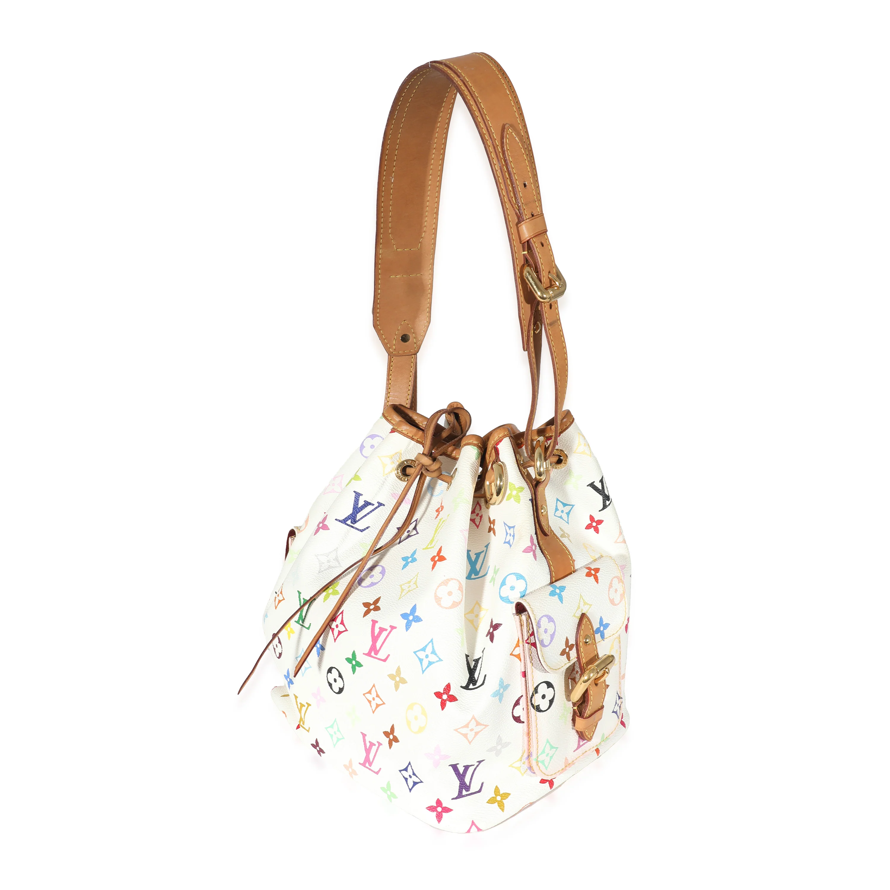 Louis Vuitton x Takashi Murakami White Monogram Multicolore Canvas Petit Noé - Image 2