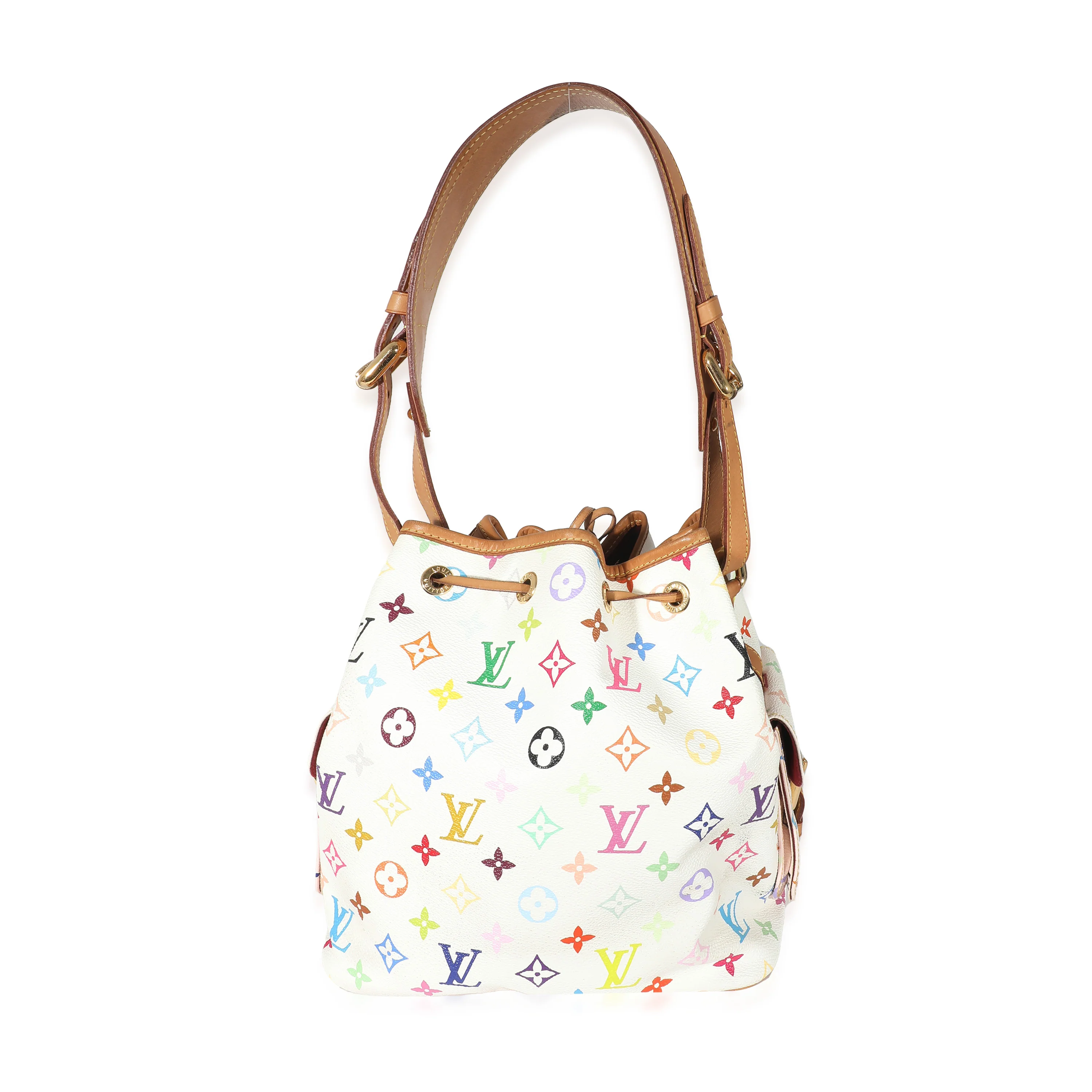 Louis Vuitton x Takashi Murakami White Monogram Multicolore Canvas Petit Noé - Image 4