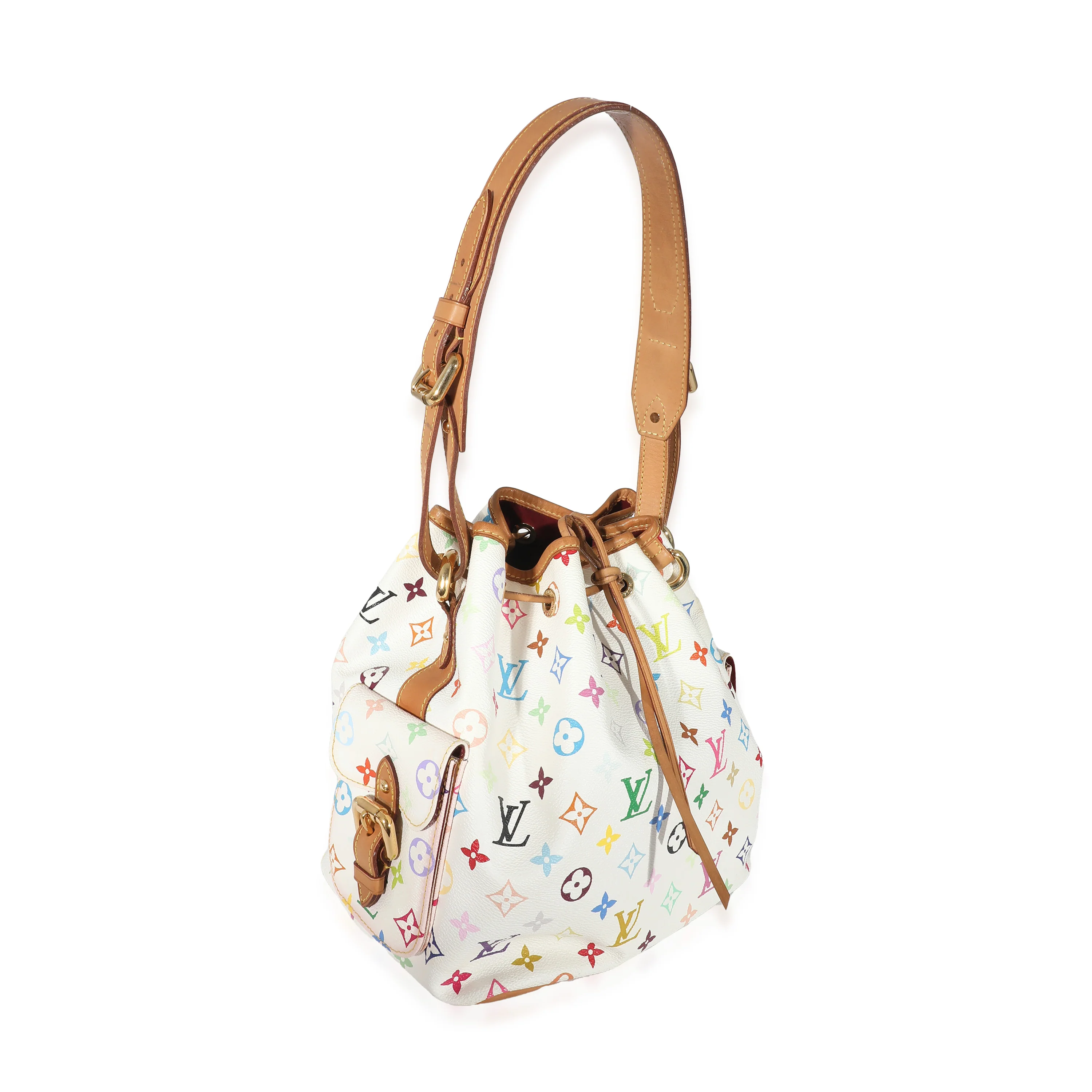 Louis Vuitton x Takashi Murakami White Monogram Multicolore Canvas Petit Noé - Image 6