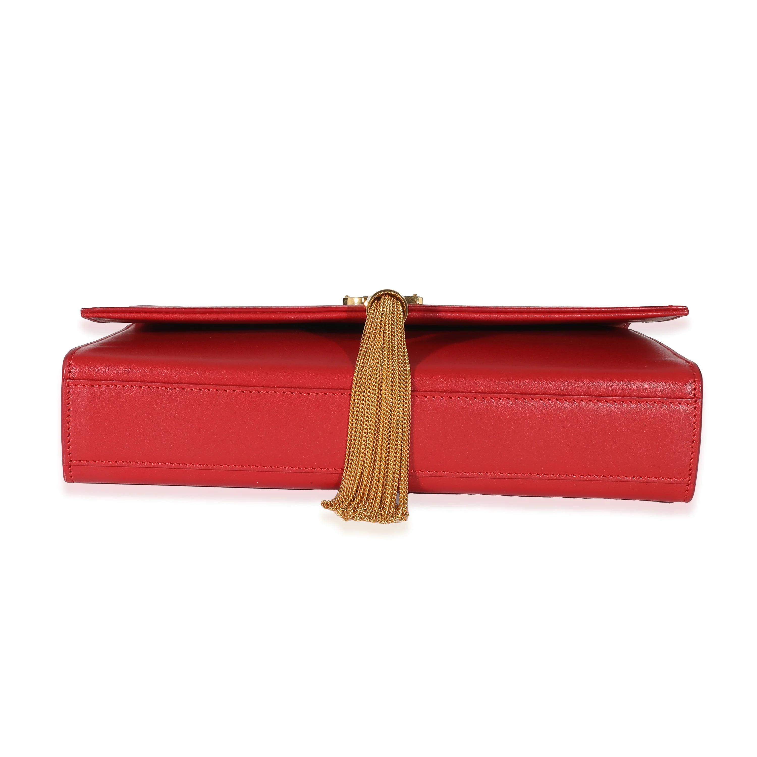 Saint Laurent Smooth Red Calfskin Medium Kate Tassel Bag - Image 6