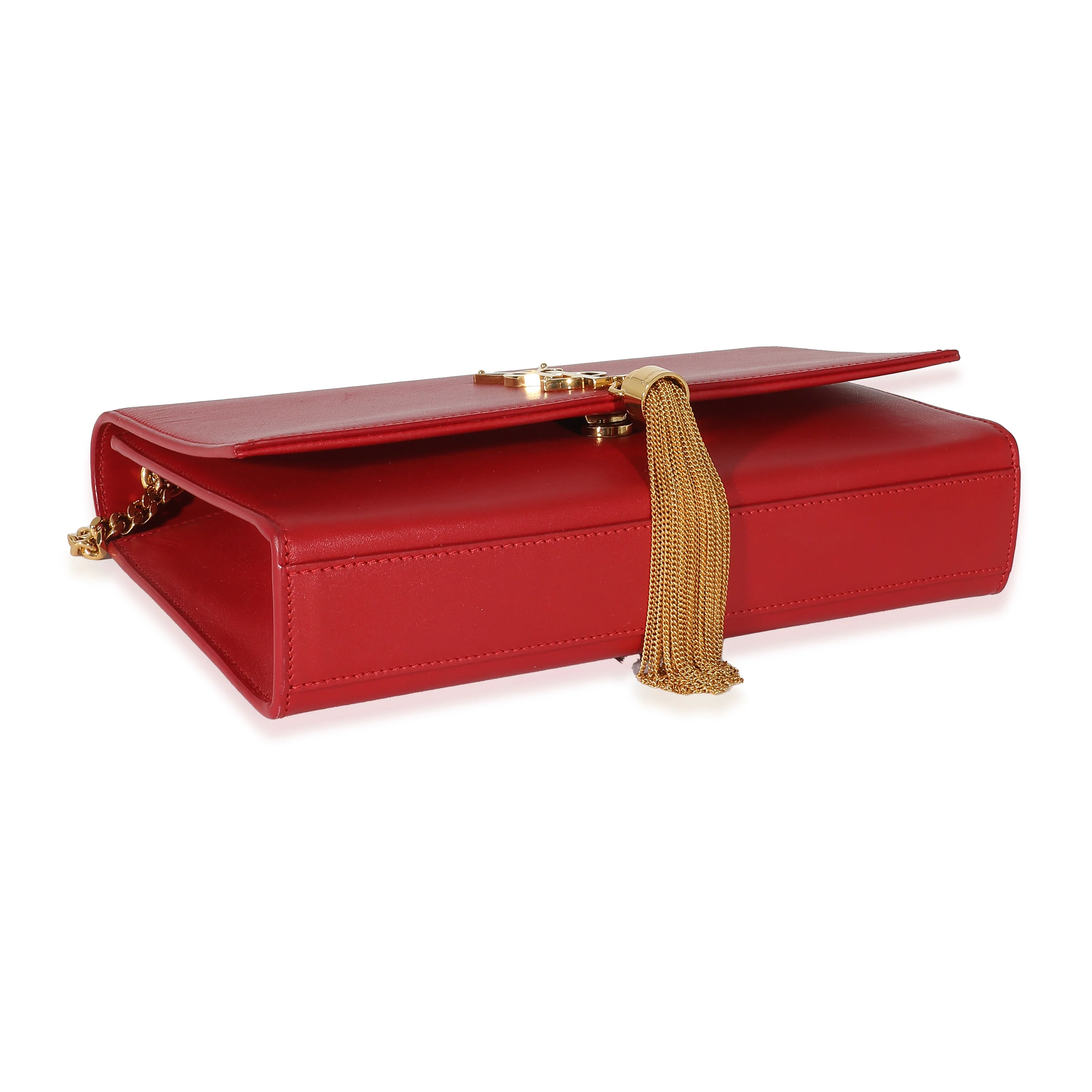 Saint Laurent Smooth Red Calfskin Medium Kate Tassel Bag - Image 7