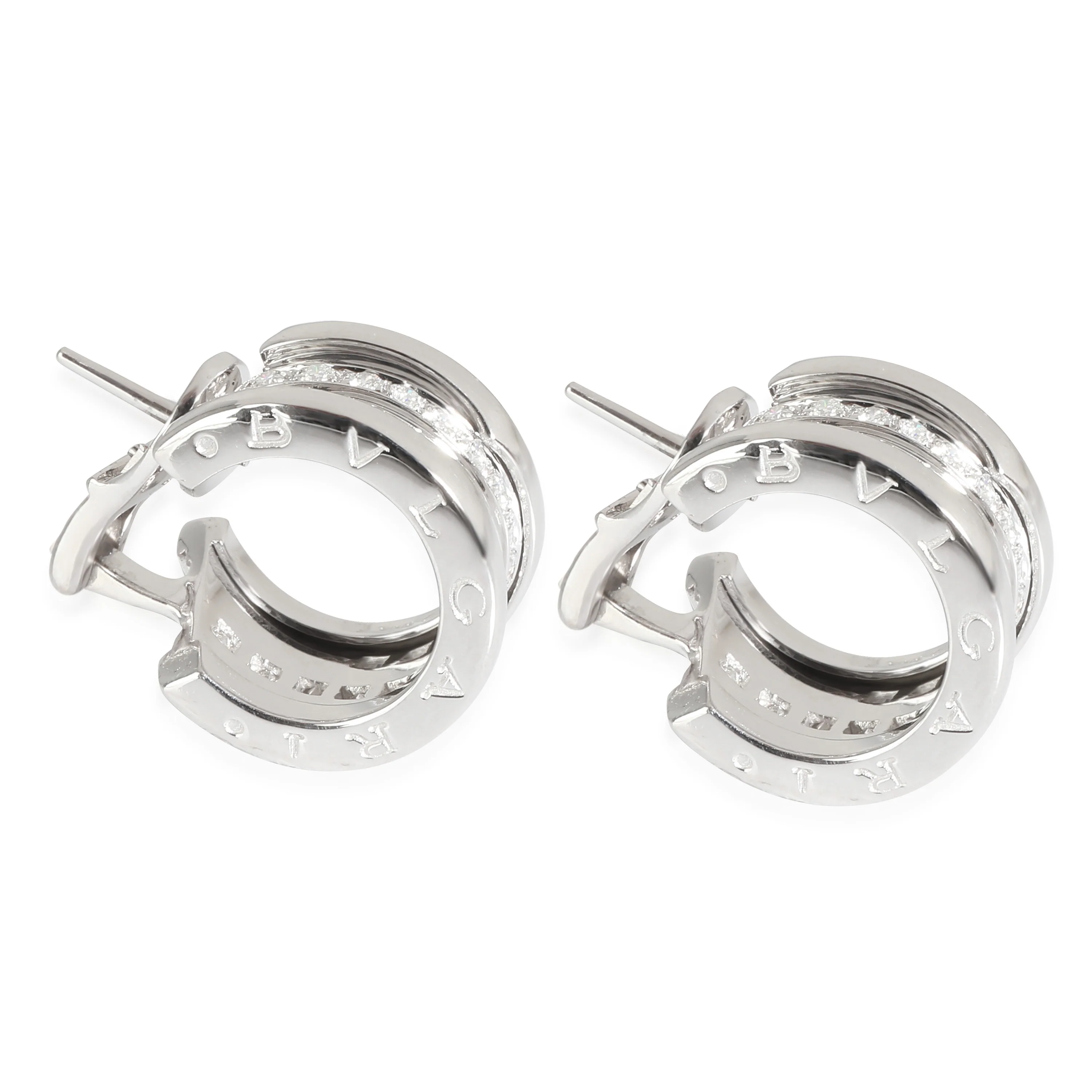 B.zero1 Hoop Earring in 18K White Gold 1.08 CTW - Image 2