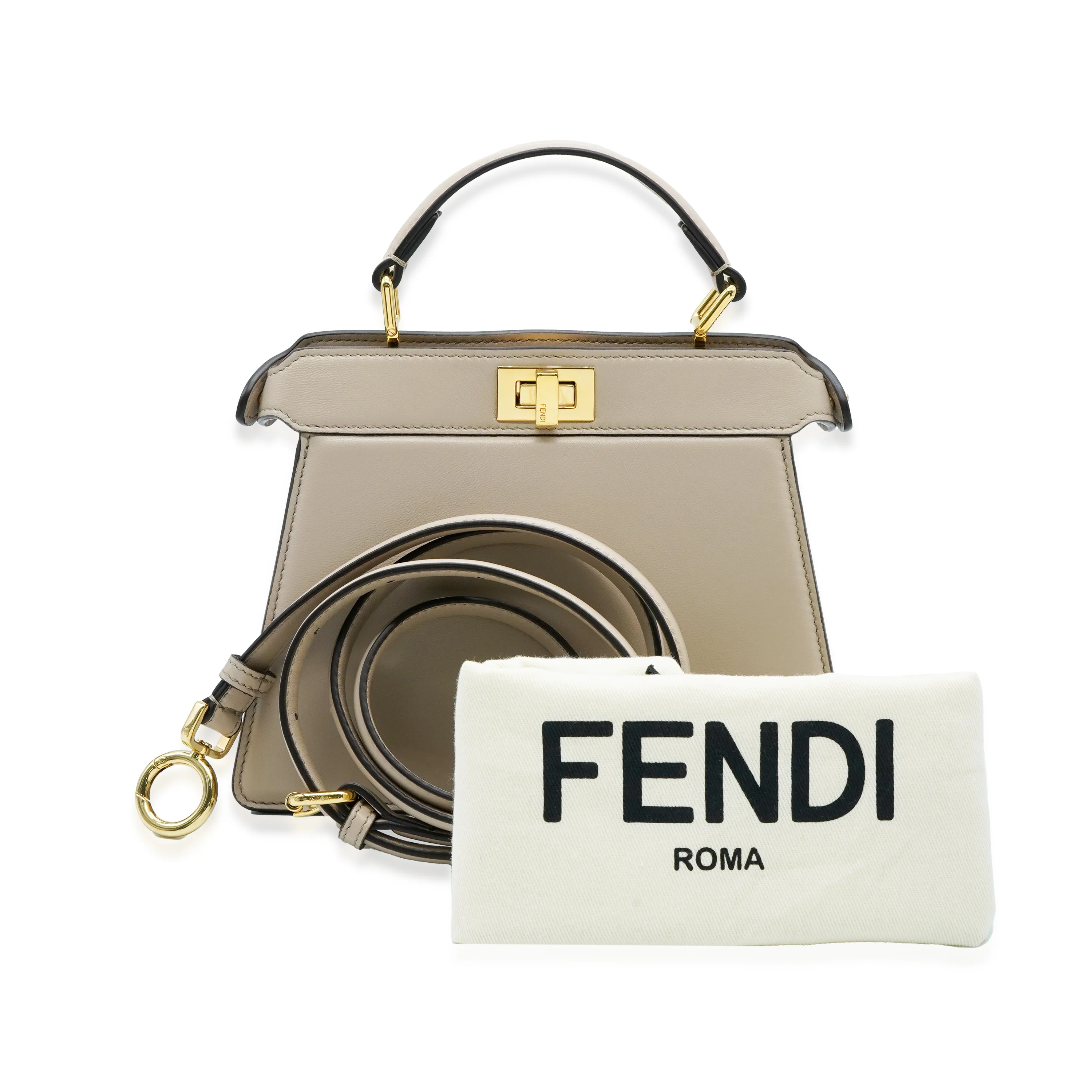 Fendi Dove Grey Nappa Leather Petite ISeeU Peekaboo - Image 3
