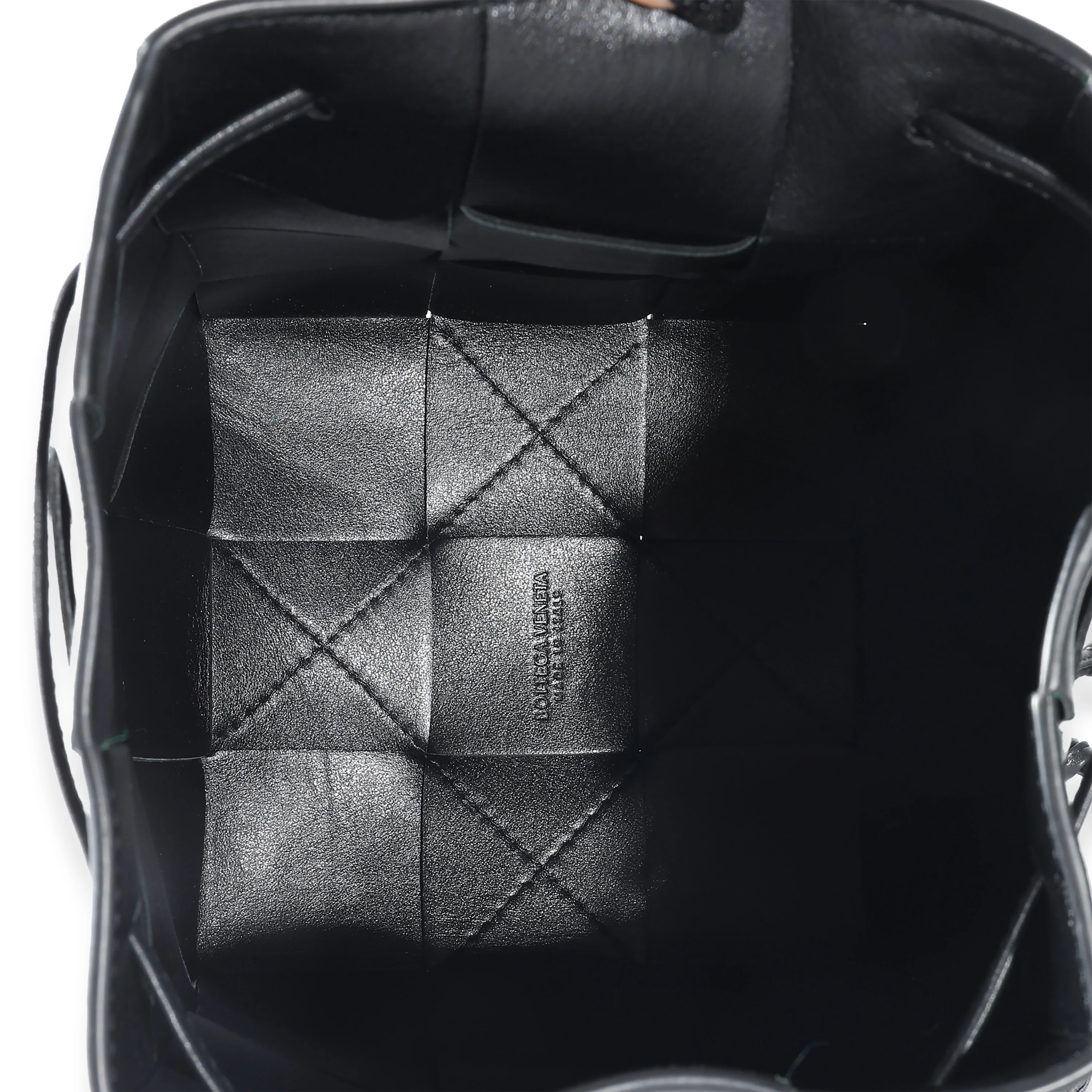 Bottega Veneta Black Intrecciato Lambskin Small Cassette Crossbody Bucket - Image 4