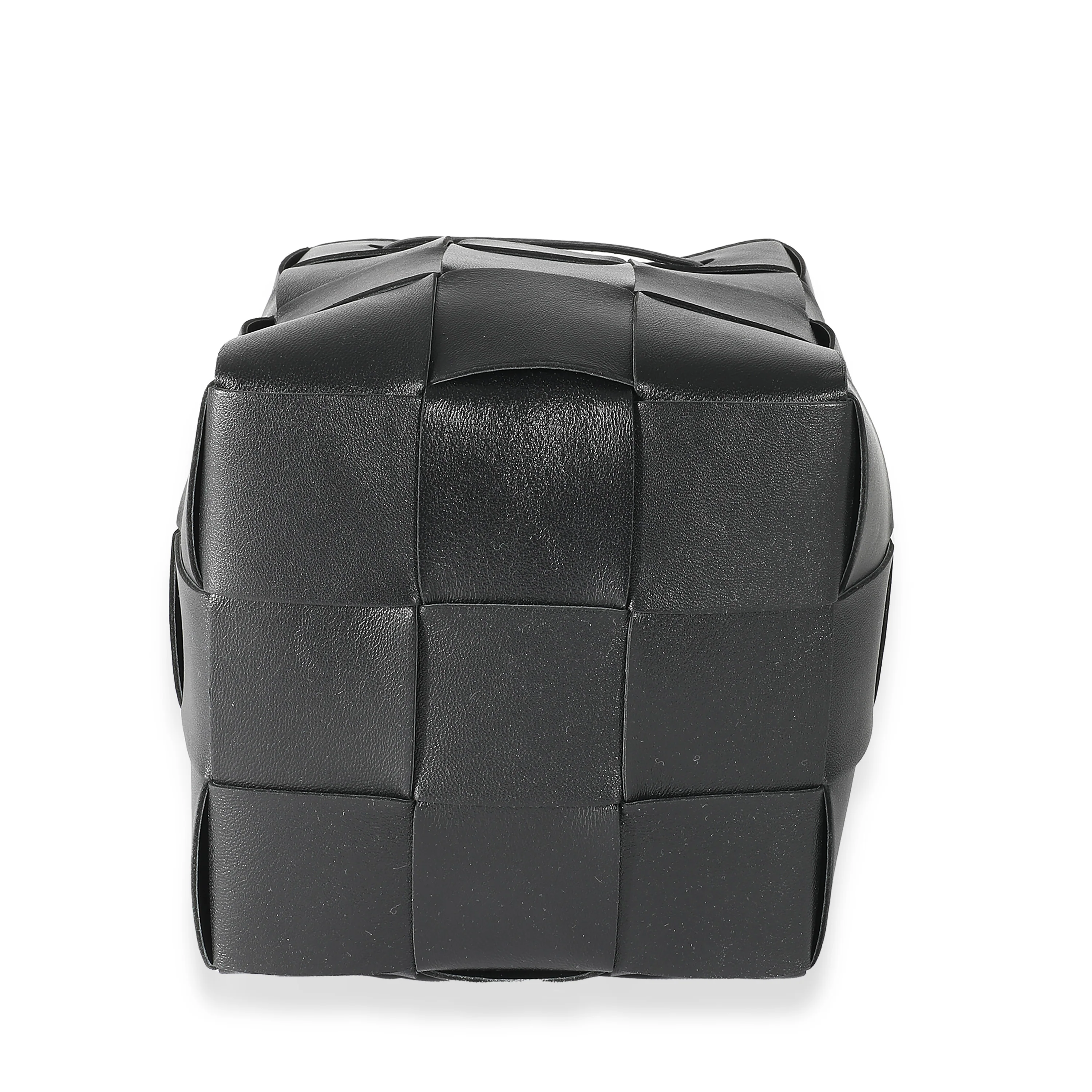 Bottega Veneta Black Intrecciato Lambskin Small Cassette Crossbody Bucket - Image 5