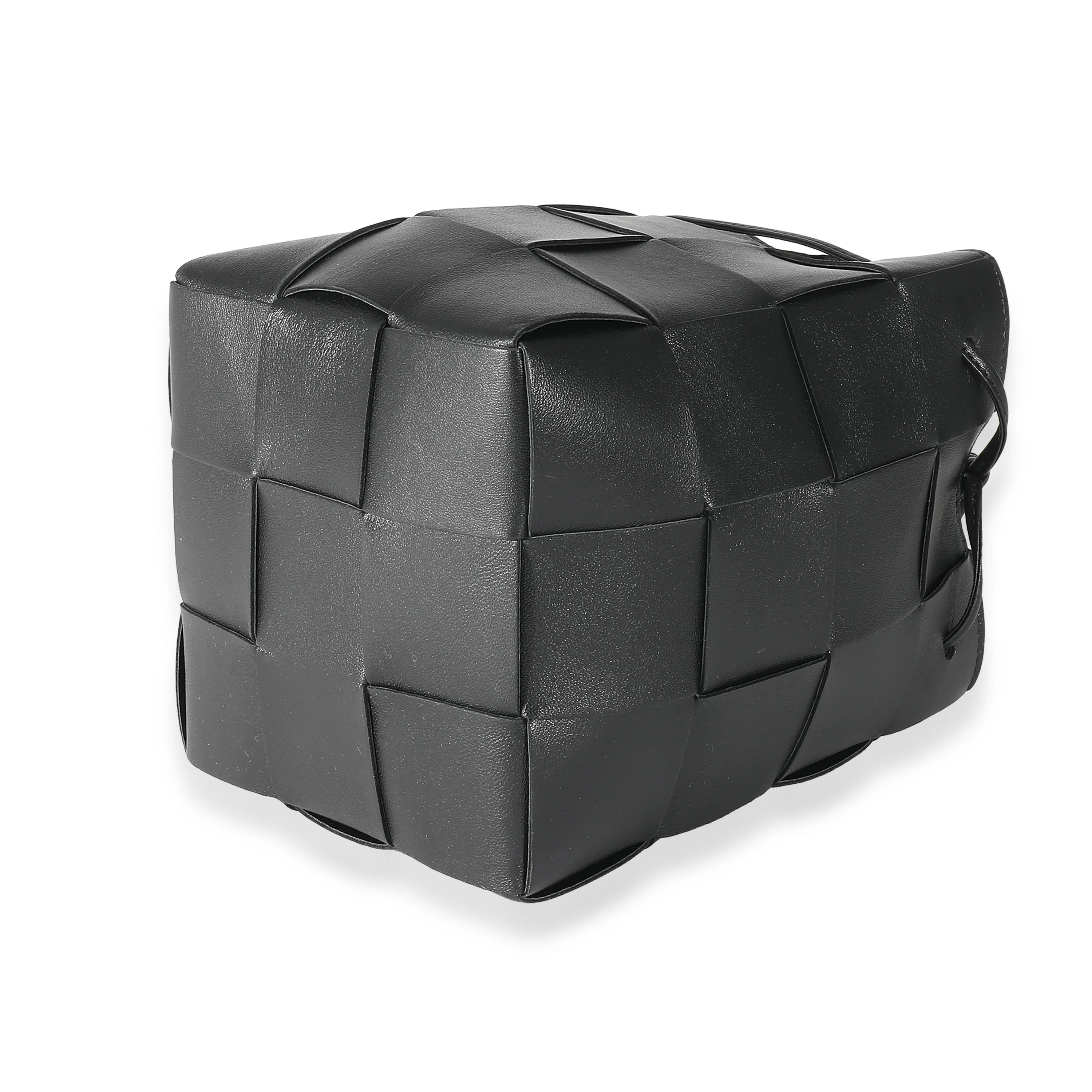 Bottega Veneta Black Intrecciato Lambskin Small Cassette Crossbody Bucket - Image 6