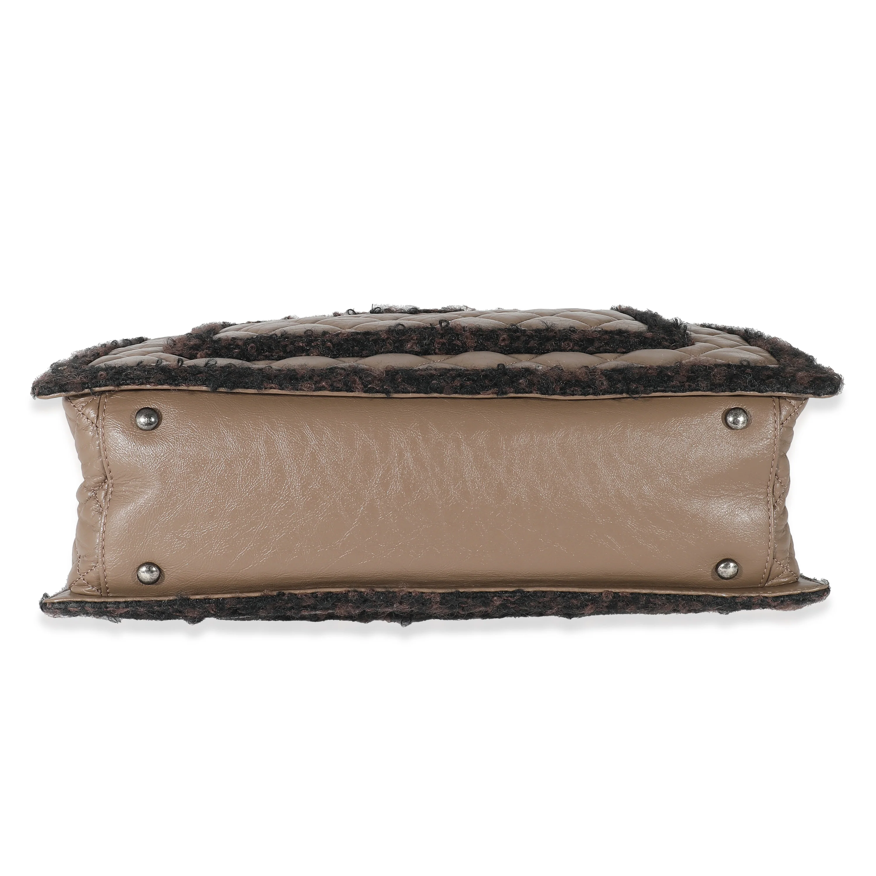 Chanel Taupe Quilted Aged Calfskin Tweed Chanel Secrets Tote - Image 5