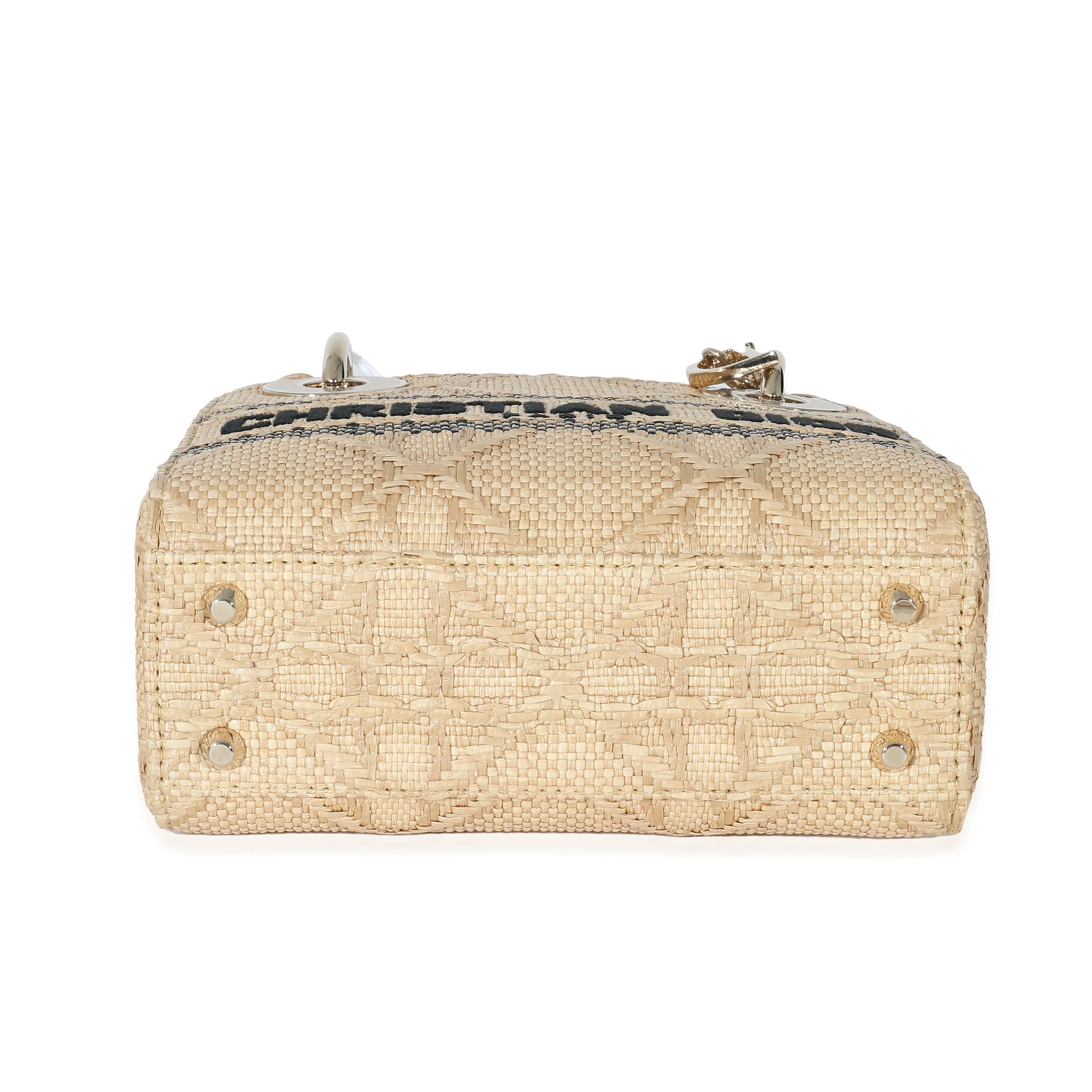 Christian DiorĀ Natural Cannage Raffia Mini Lady D-LiteĀ - Image 5