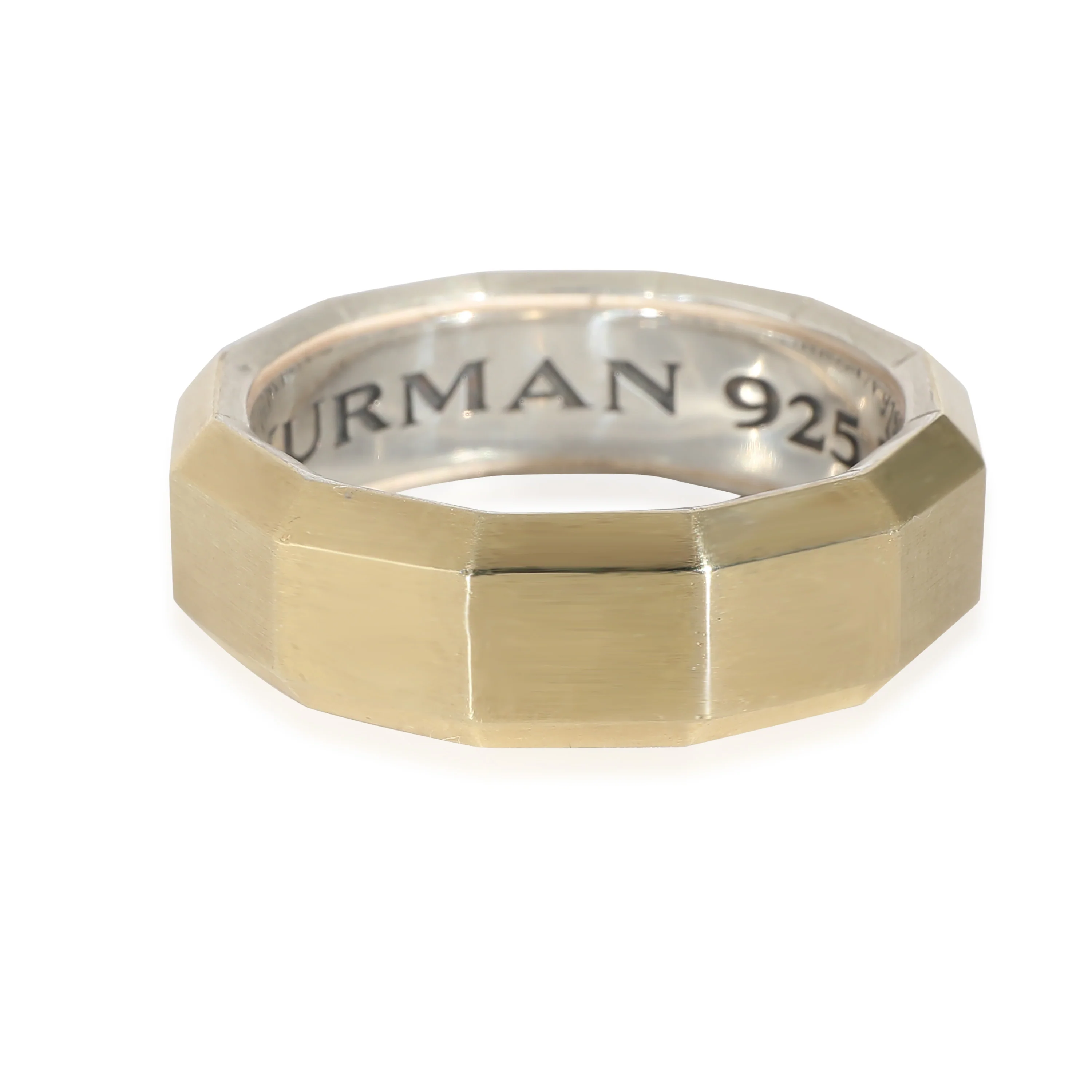 David Yurman 7mm Faceted Band in 18k Yellow Gold/Sterling Silver