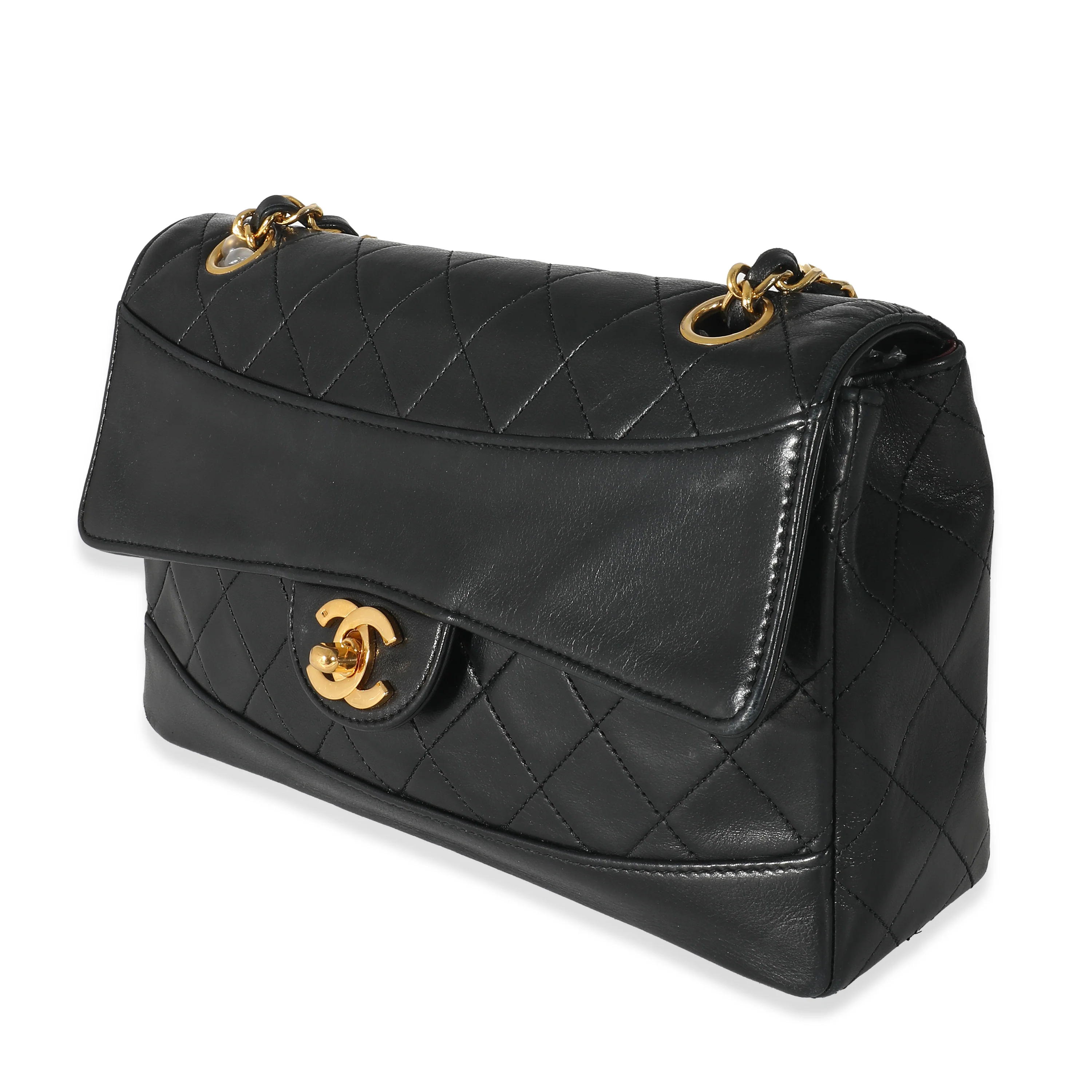 Chanel 24K Black Quilted Lambskin Medium Flap Bag - Image 2