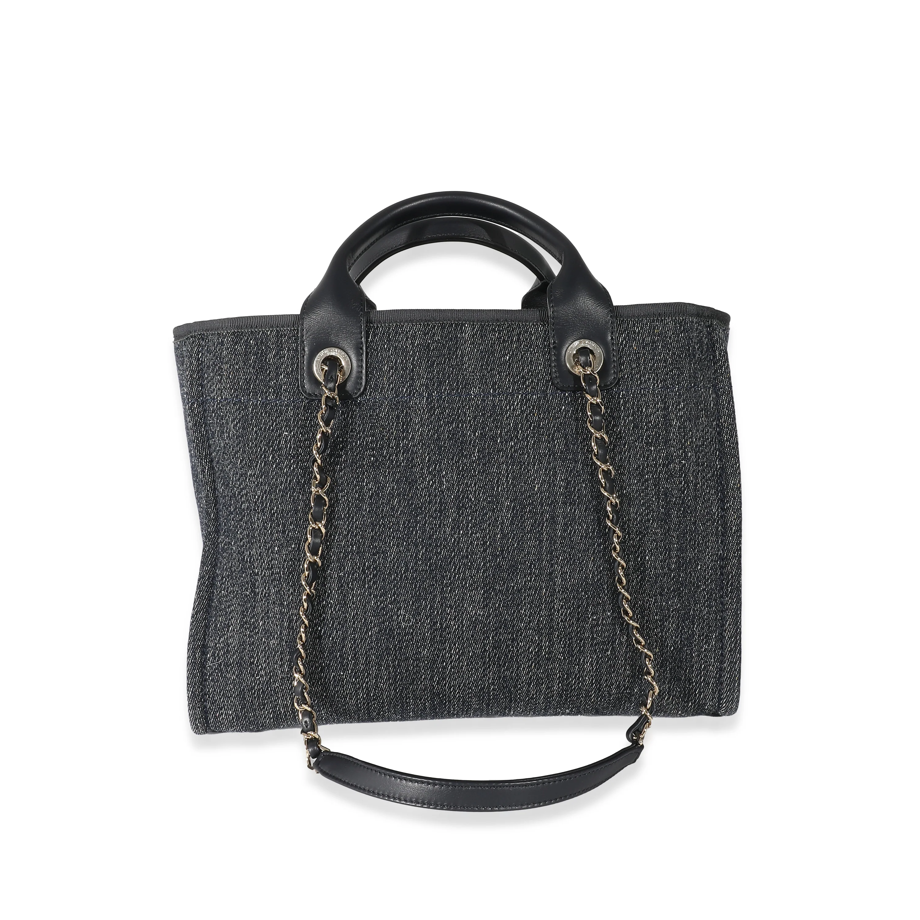Chanel 22B Navy Denim Medium Deauville Tote - Image 3