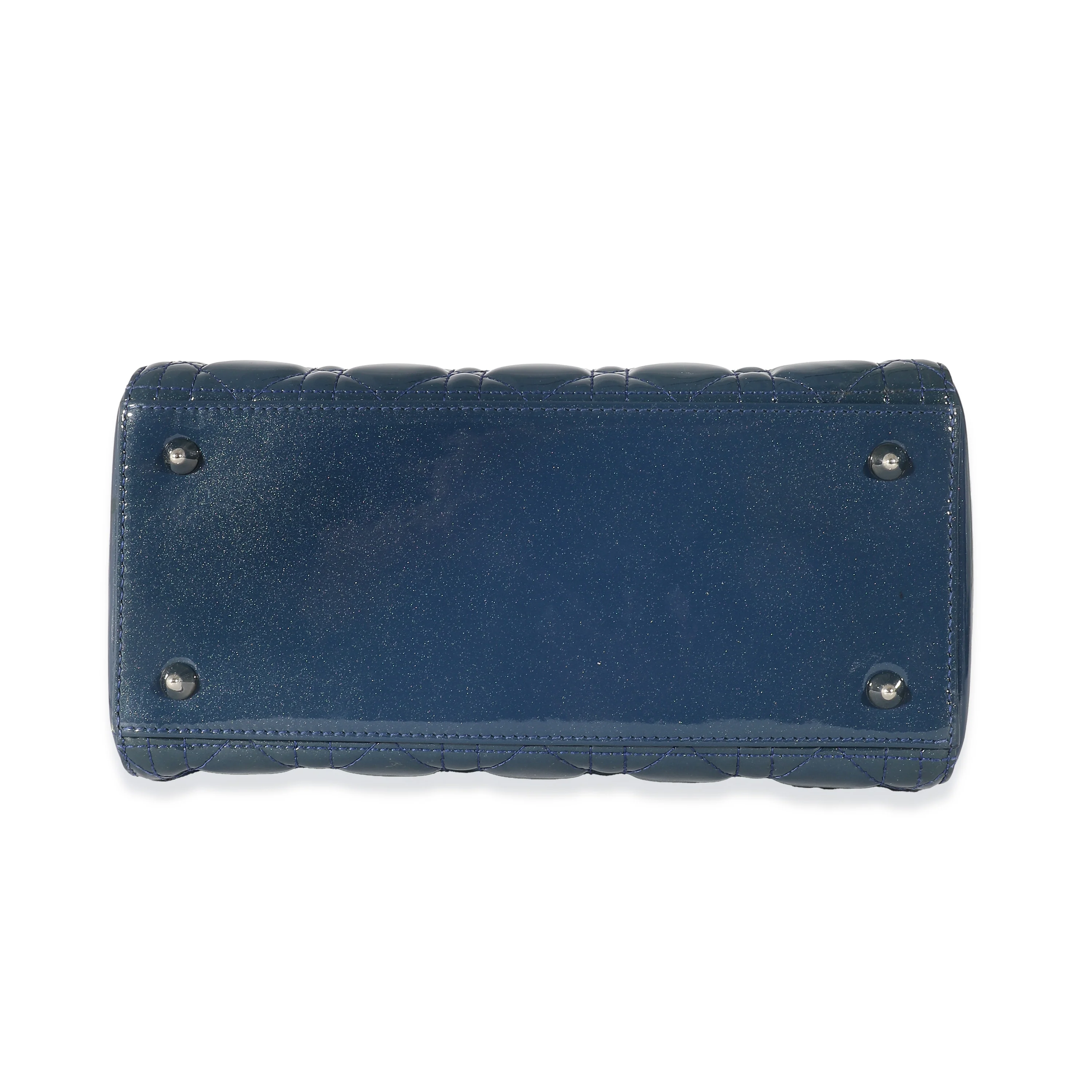 Christian Dior Navy Patent Cannage Medium Lady Dior - Image 5