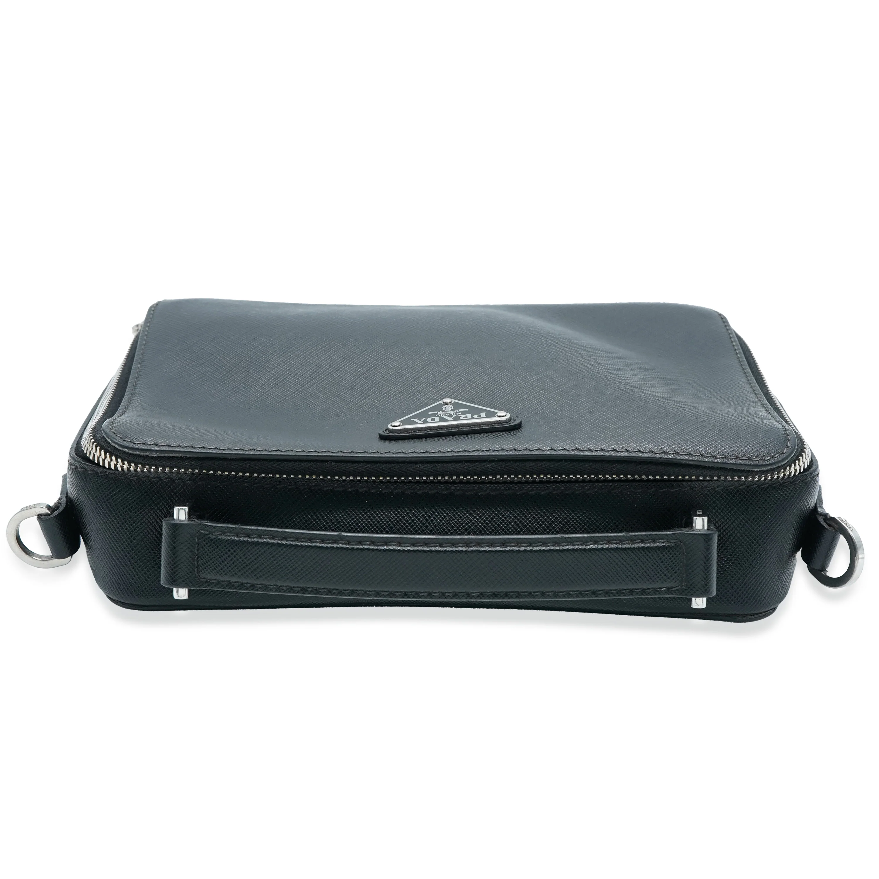 Black Saffiano Medium Brique Crossbody Bag - Image 10