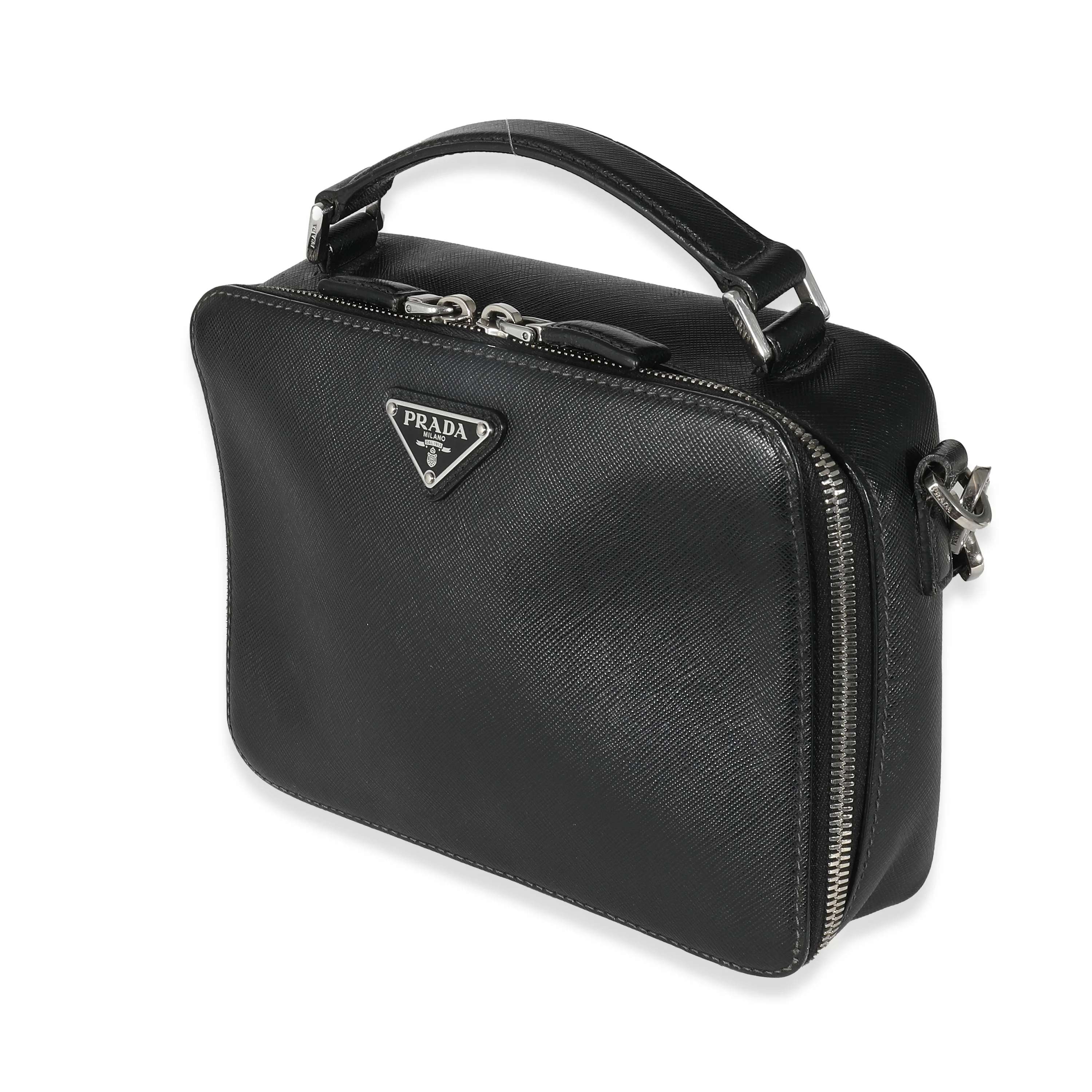 Black Saffiano Medium Brique Crossbody Bag - Image 2