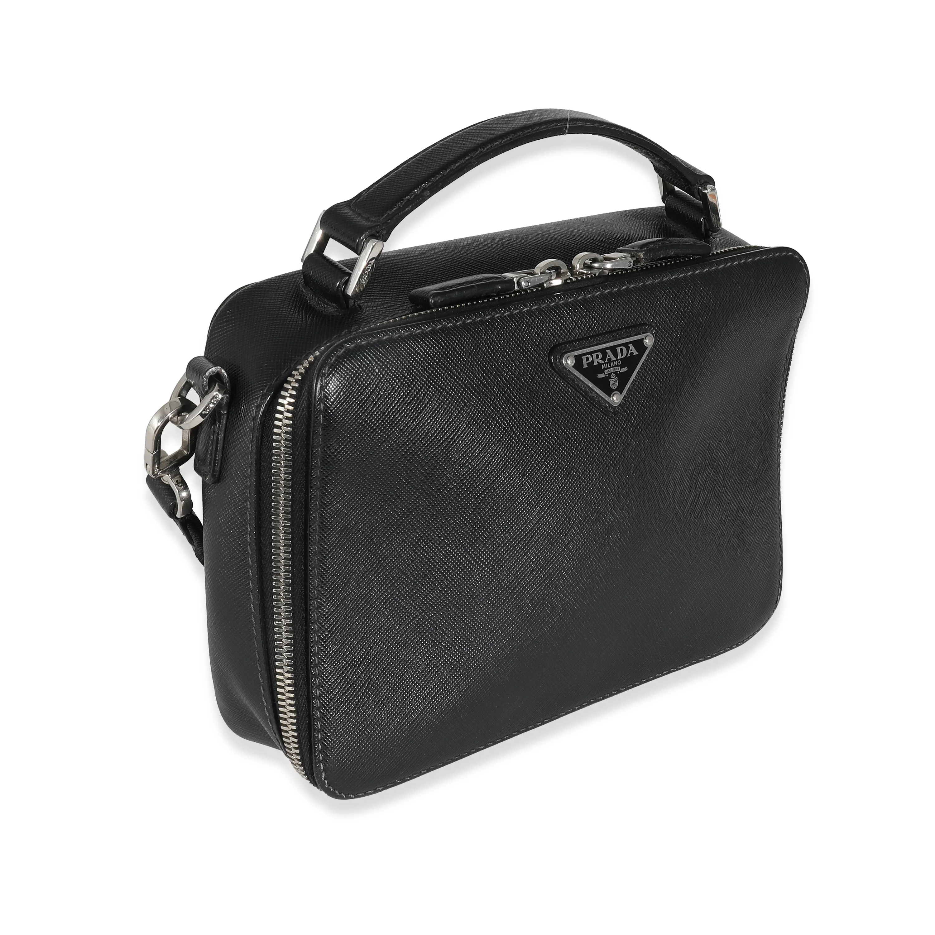 Black Saffiano Medium Brique Crossbody Bag - Image 3