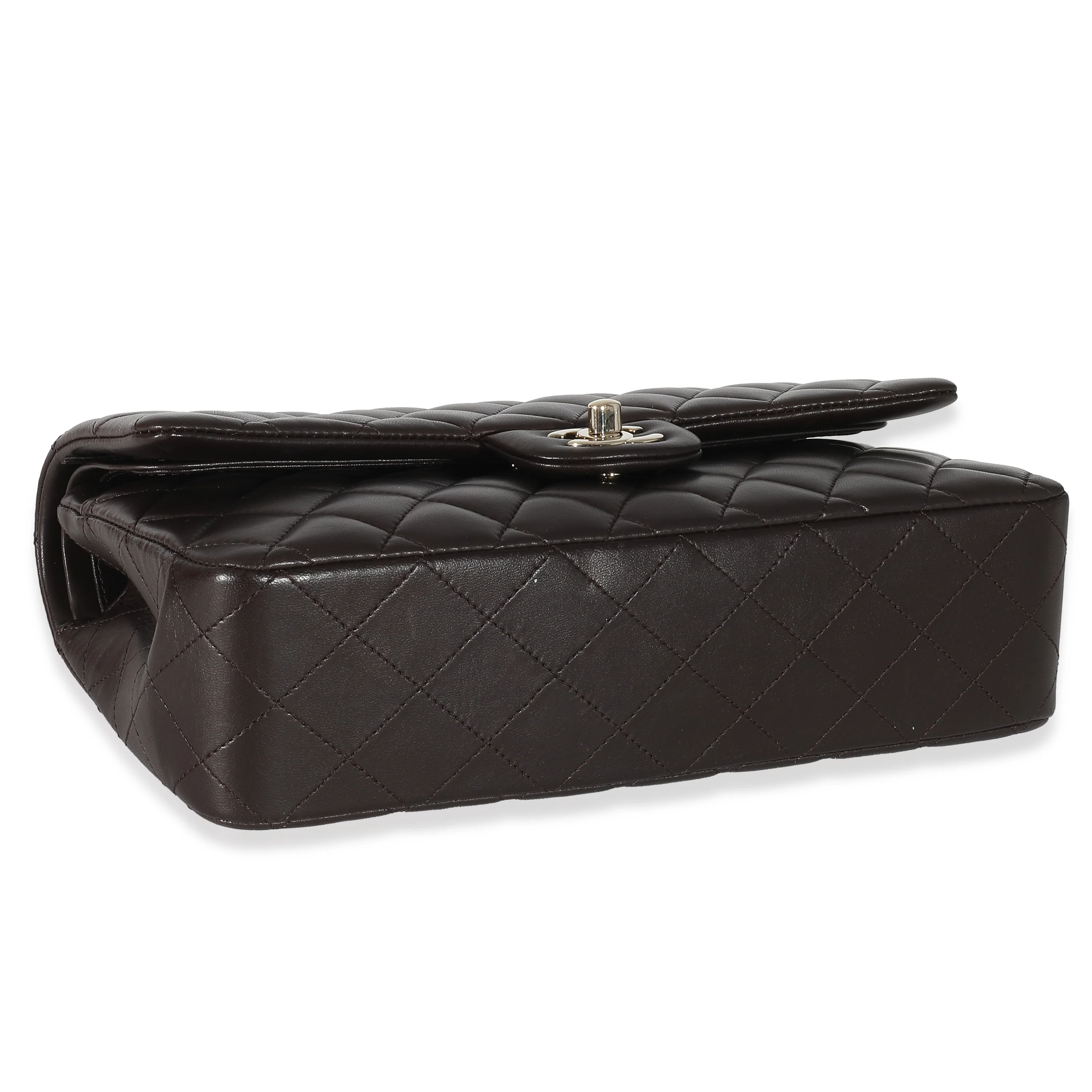 Chanel Brown Quilted Lambskin Classic Medium Double Flap Bag - Image 4