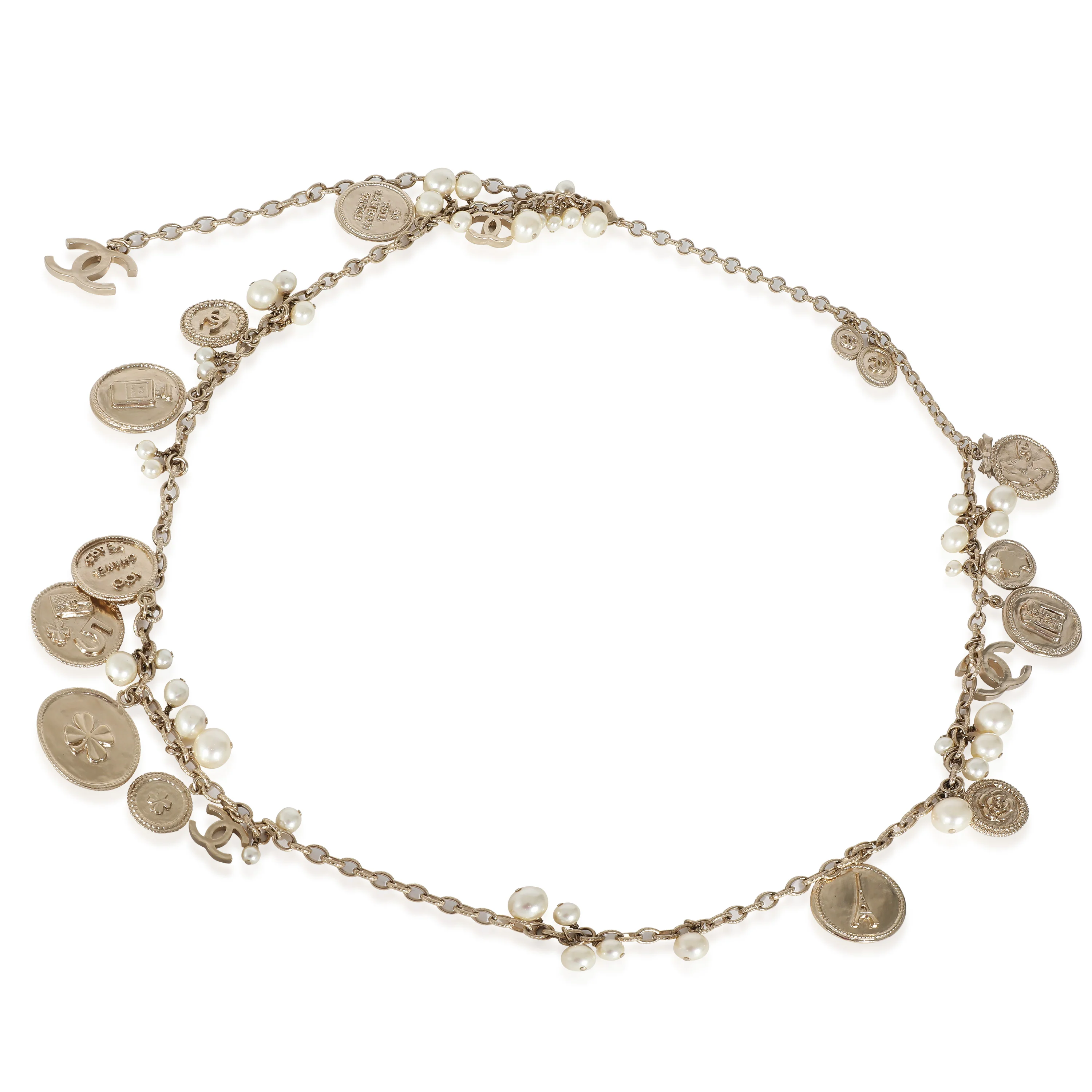 B 2014 P Long Medallion Necklace in Base Metal