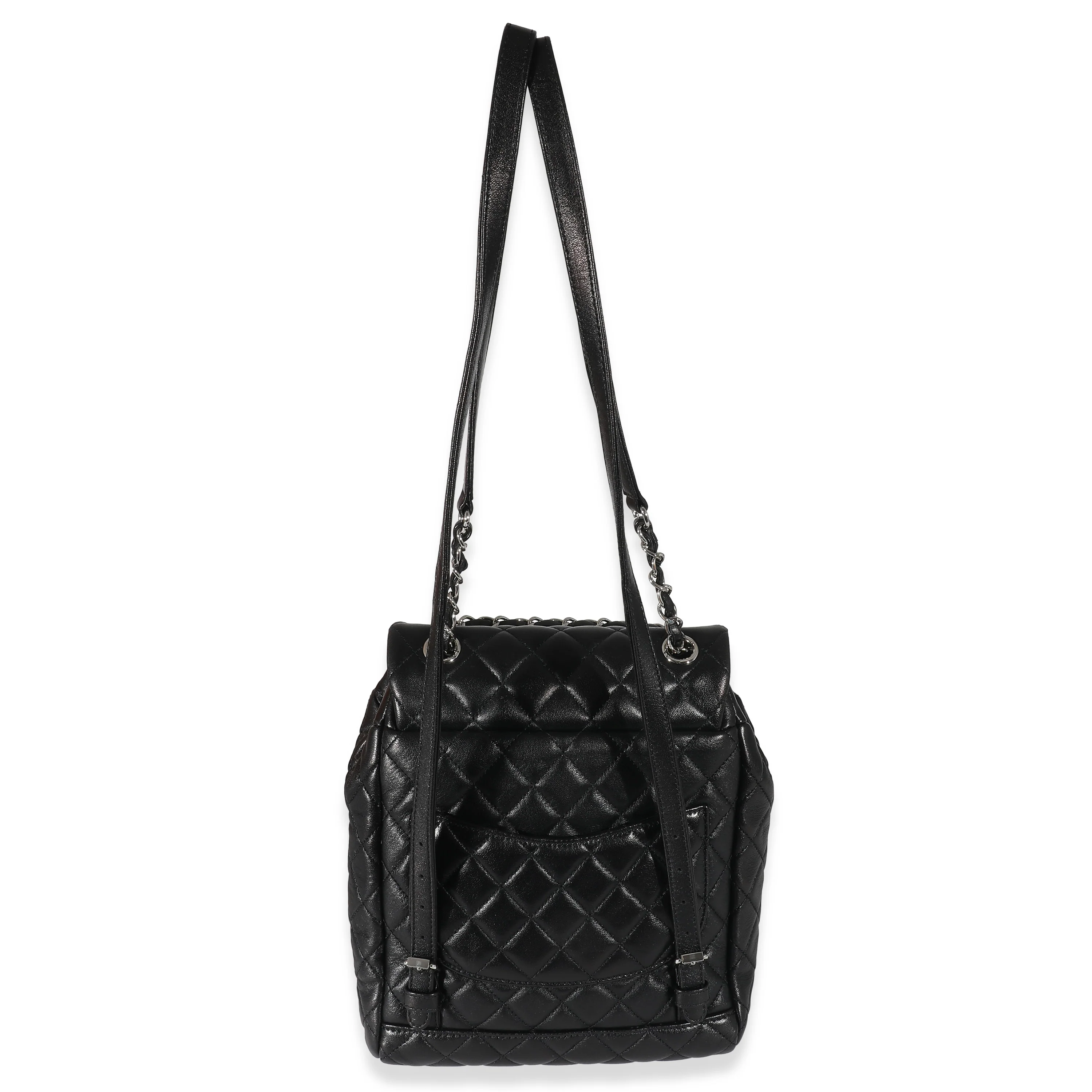 Chanel 16P Black Quilted Lambskin Small Urban Spirit Backpack - Image 3