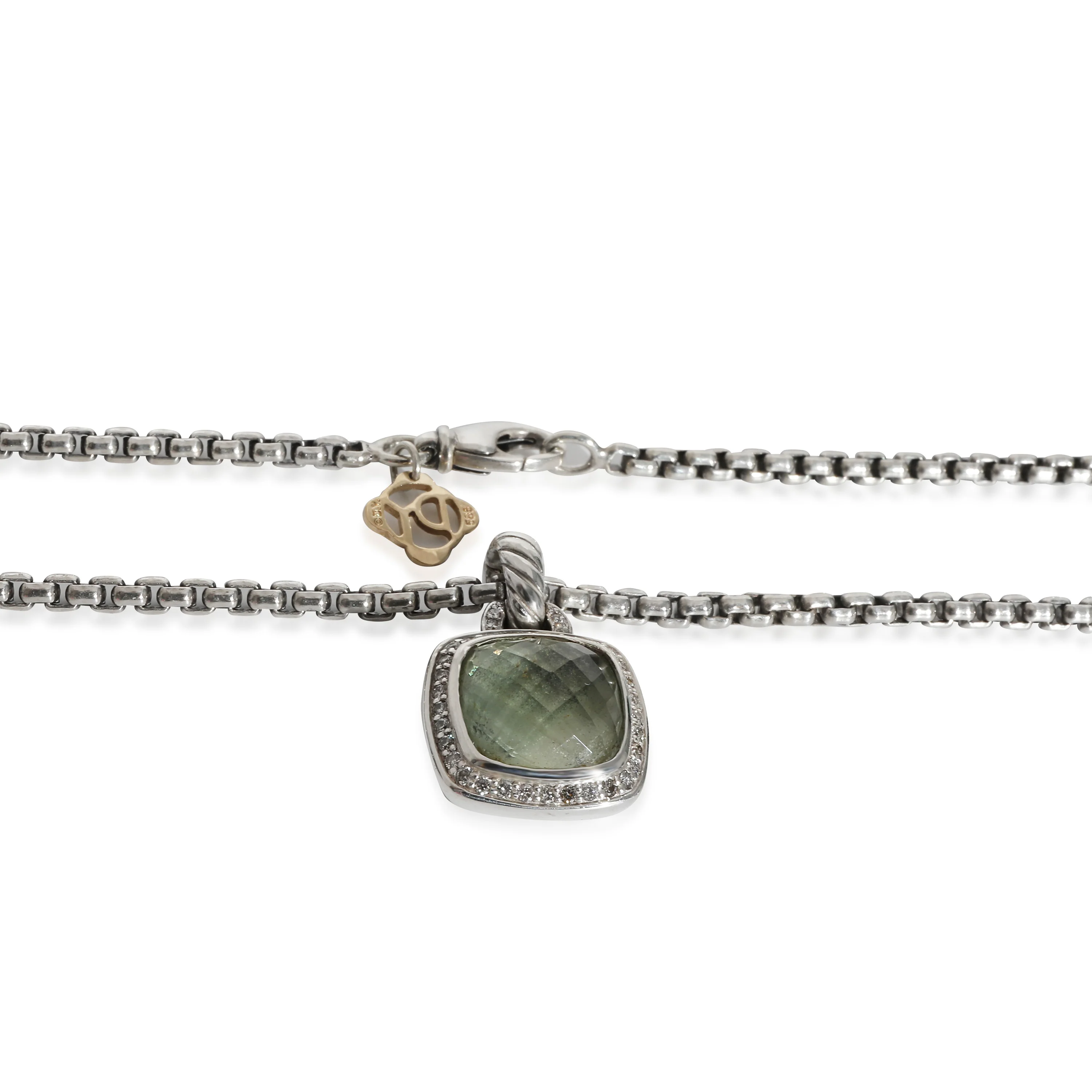David Yurman Albion Prasiolite & Diamond Pendant Sterling Silver, 0.23 CT - Image 3
