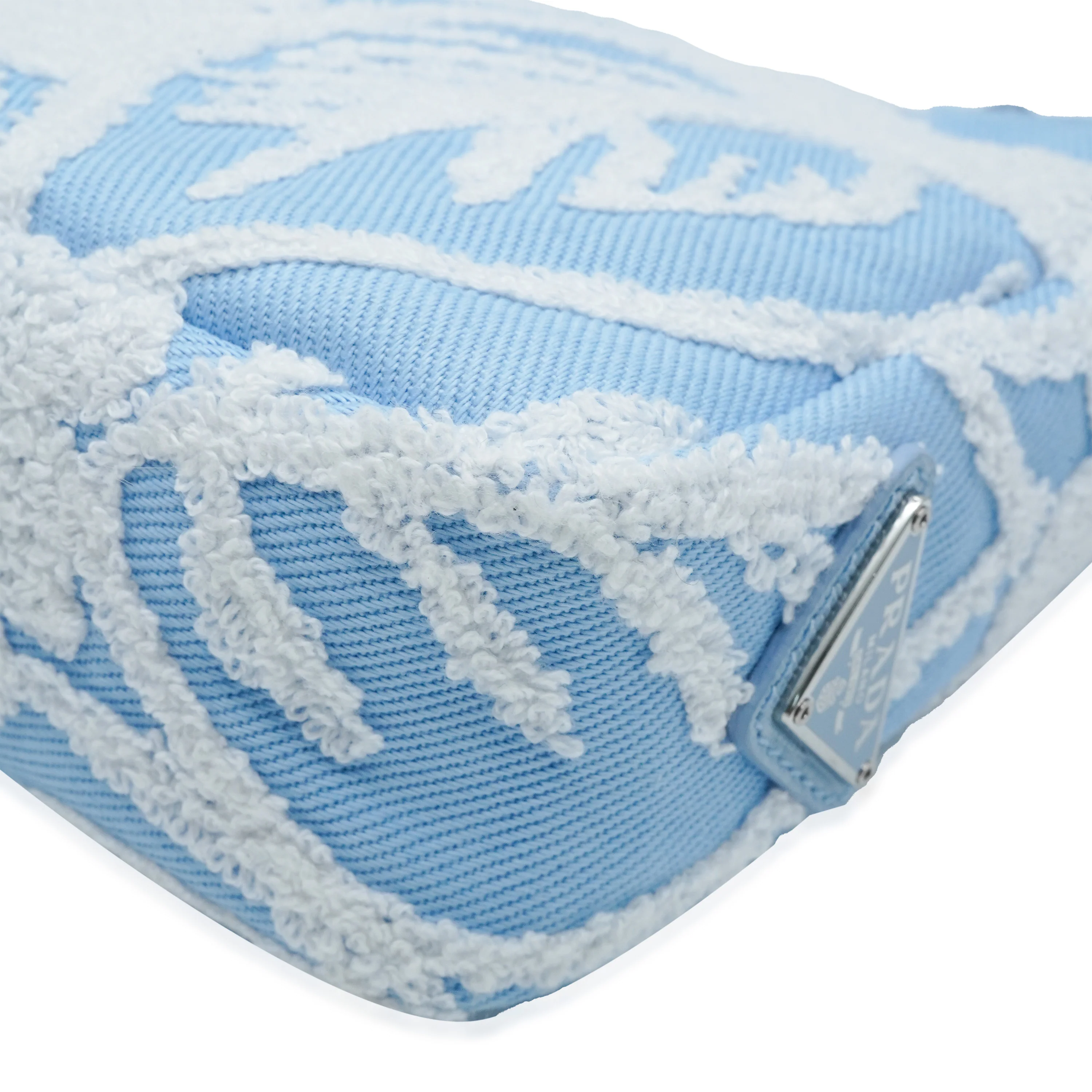 Prada Blue Embroidered Canvas Mini Drill Re-Edition 2000 - Image 5
