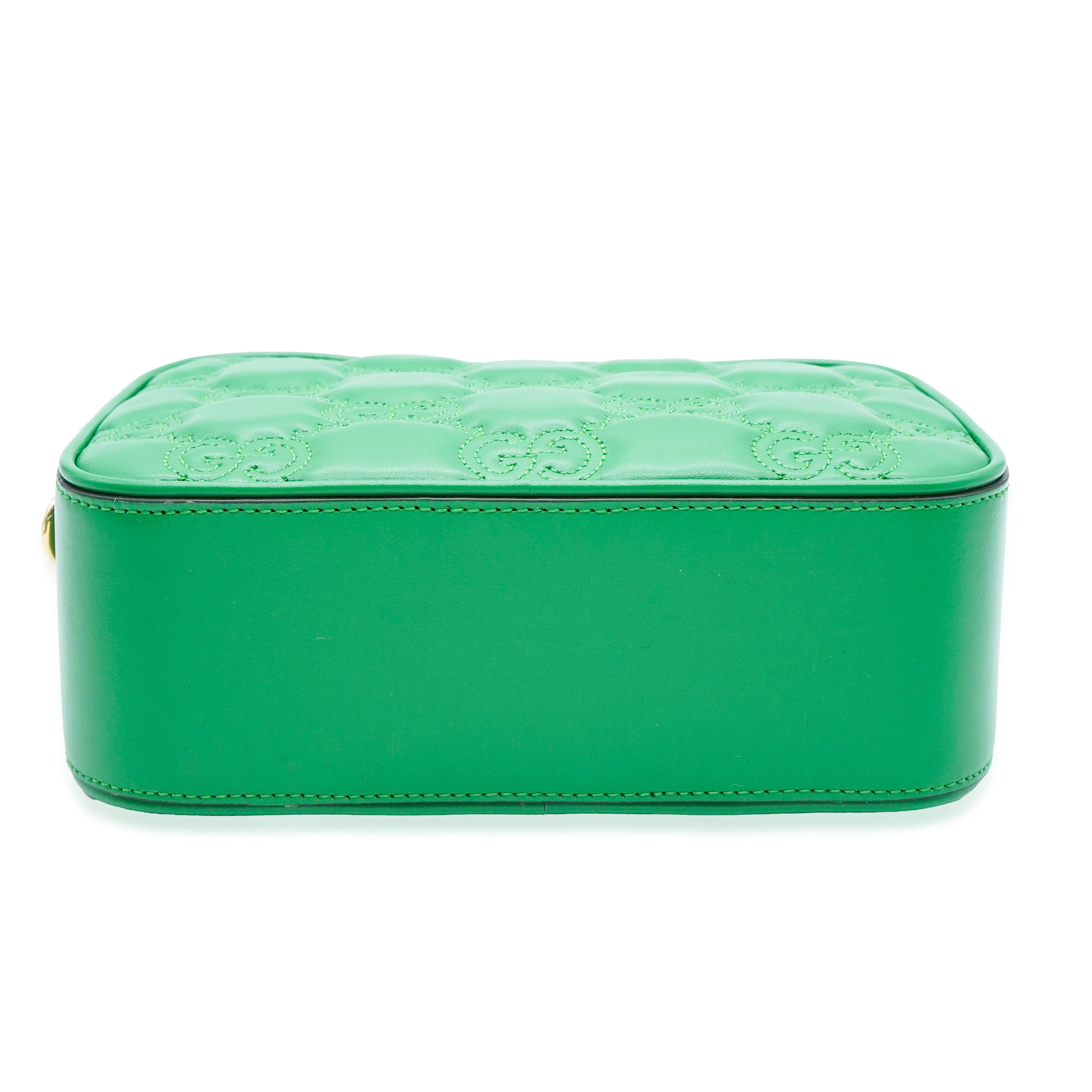 Gucci Green Leather Small GG Matelasse Camera Bag - Image 4
