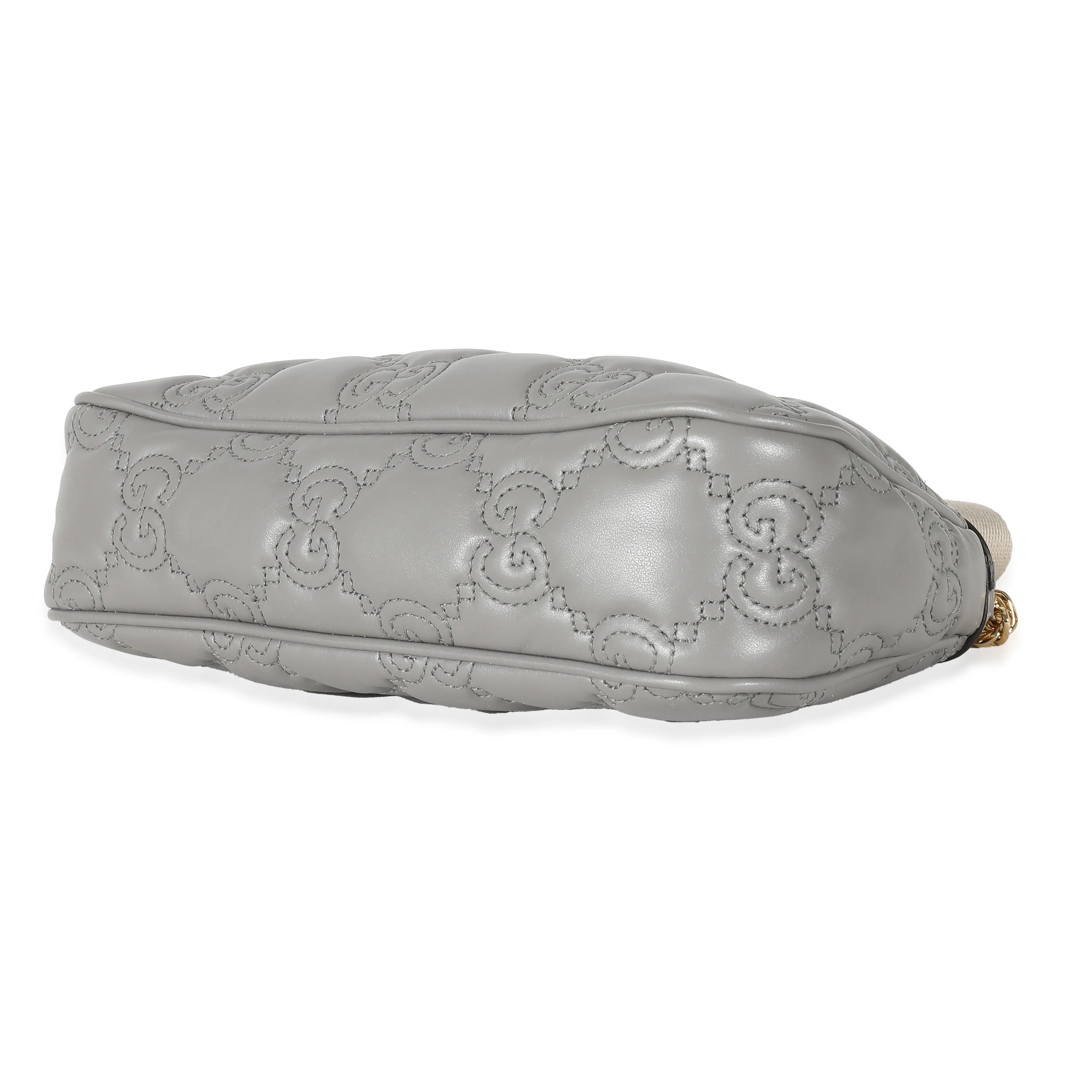 Gucci Grey Leather GG Matelasse Shoulder Bag - Image 4