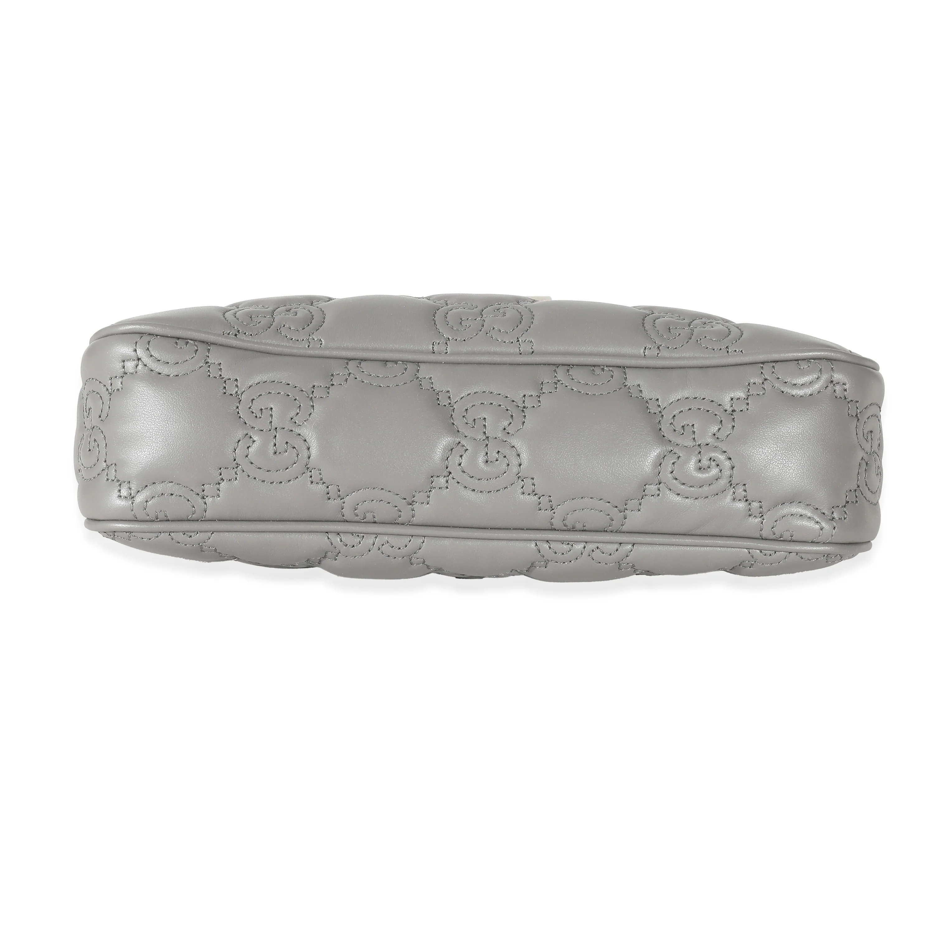 Gucci Grey Leather GG Matelasse Shoulder Bag - Image 5
