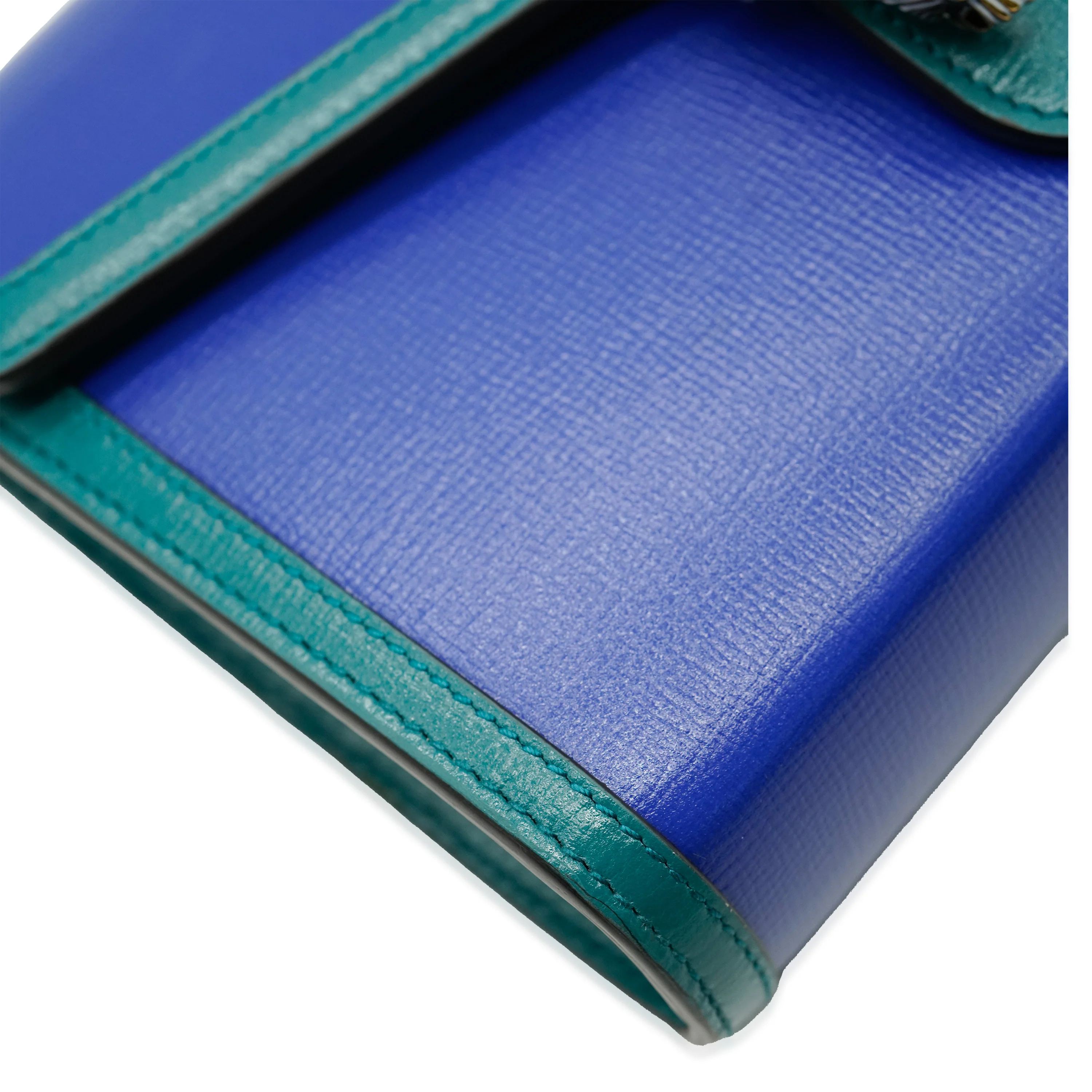 Gucci Green & Blue Textured Calfskin Dionysus Chain Wallet - Image 5