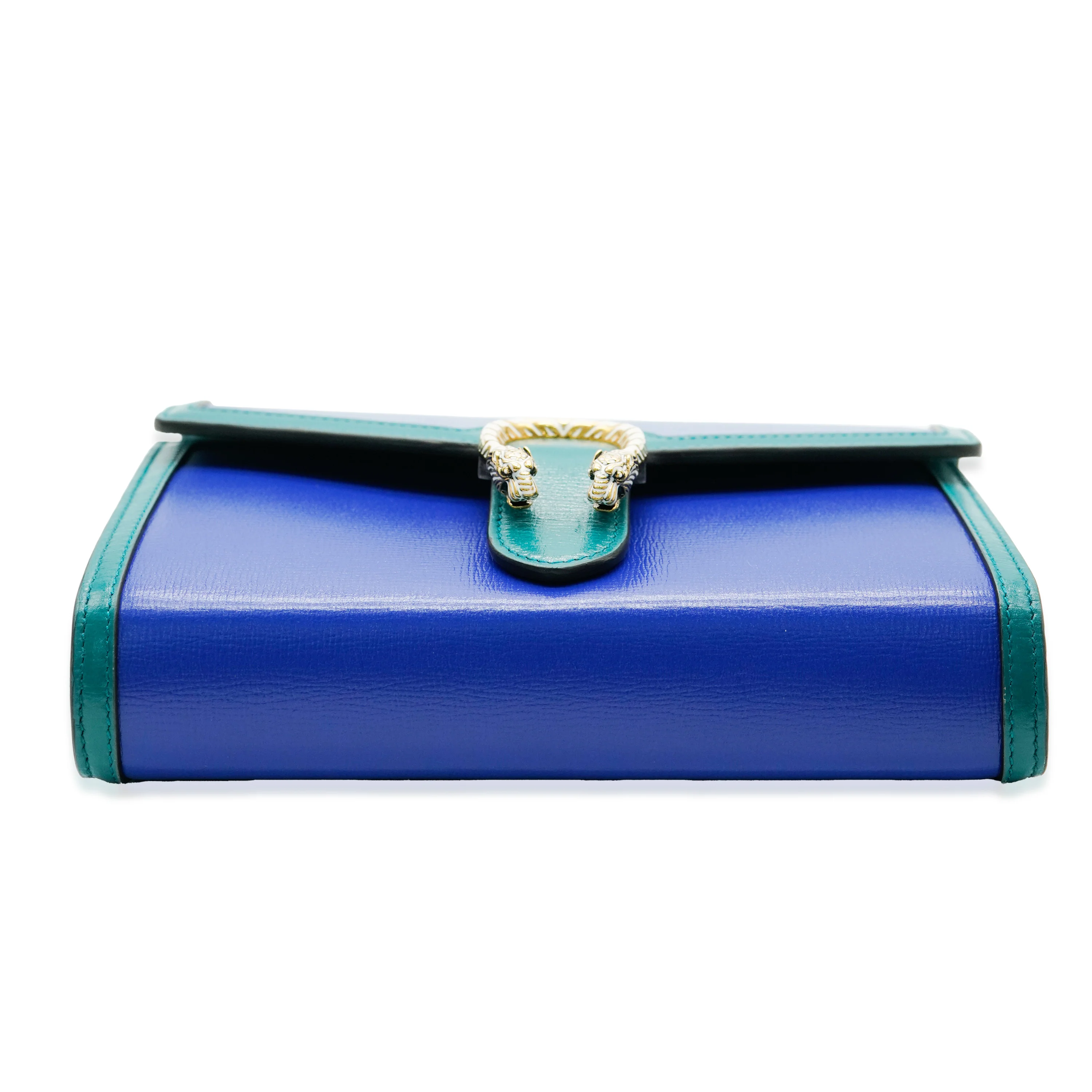 Gucci Green & Blue Textured Calfskin Dionysus Chain Wallet - Image 8