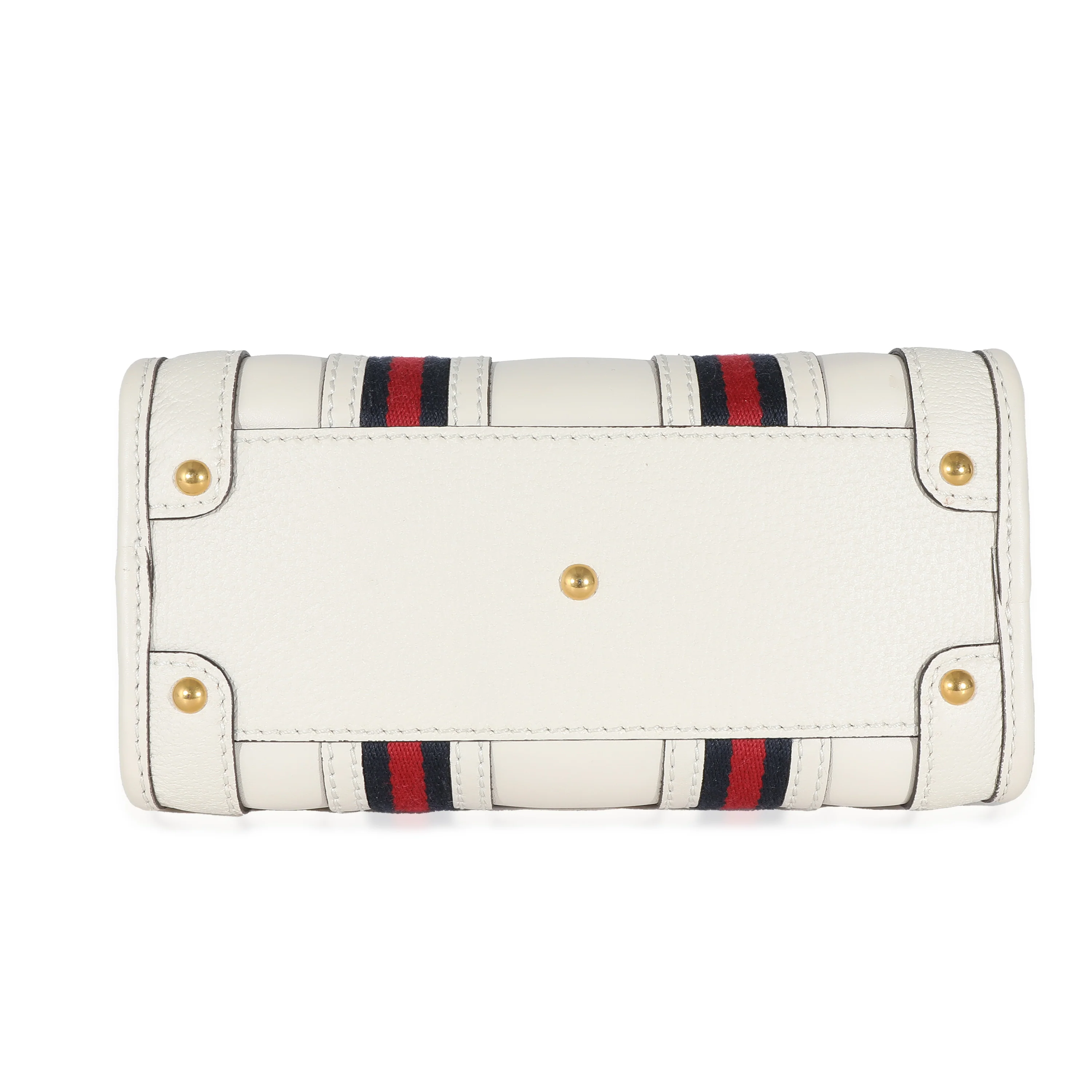 White Calfskin Mini Double G Top Handle Bag - Image 7