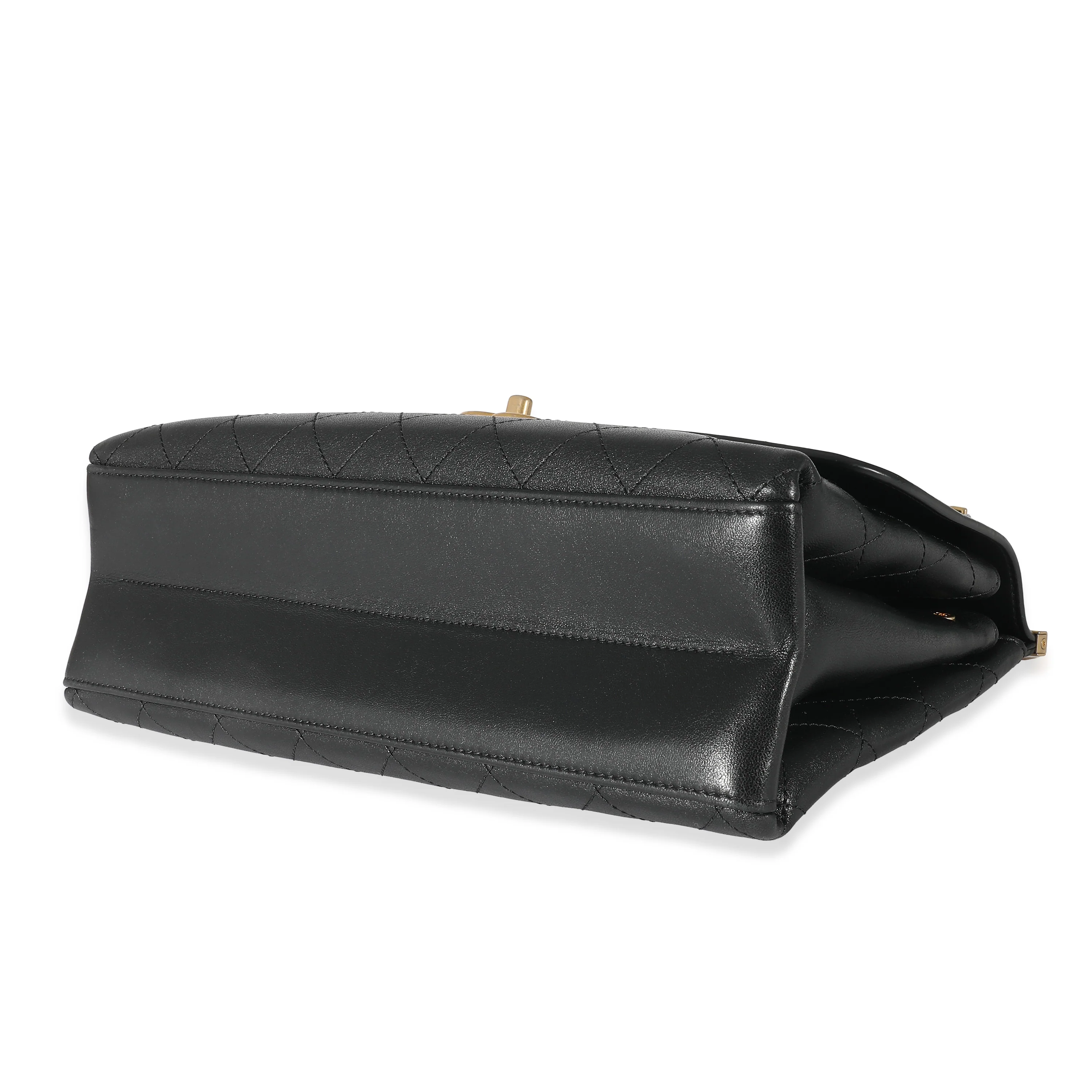 Chanel Black Quilted Calfskin Medium Coco Luxe Top Handle Bag - Image 4