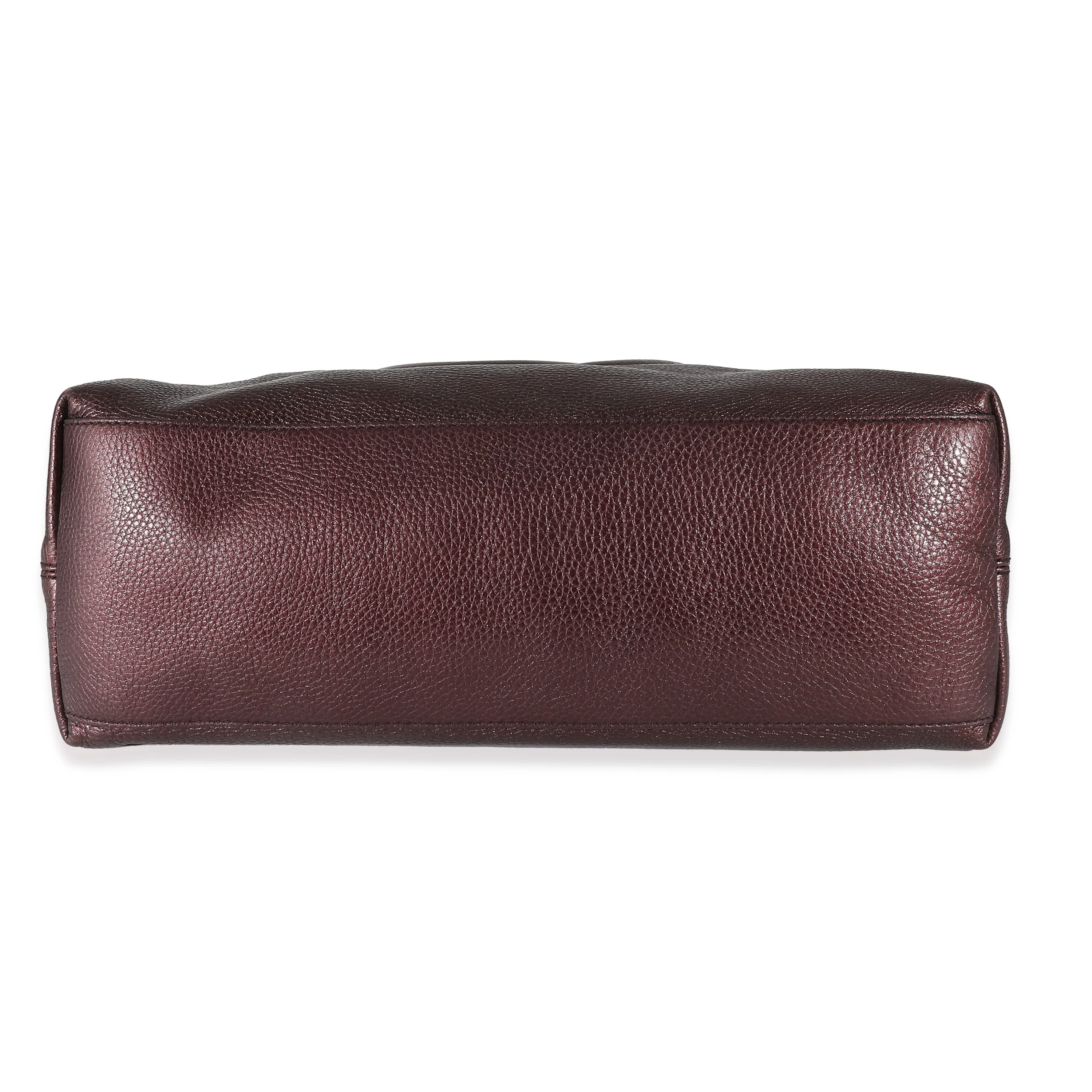 Metallic Purple Pebbled Calfskin Soho Chain Tote - Image 5