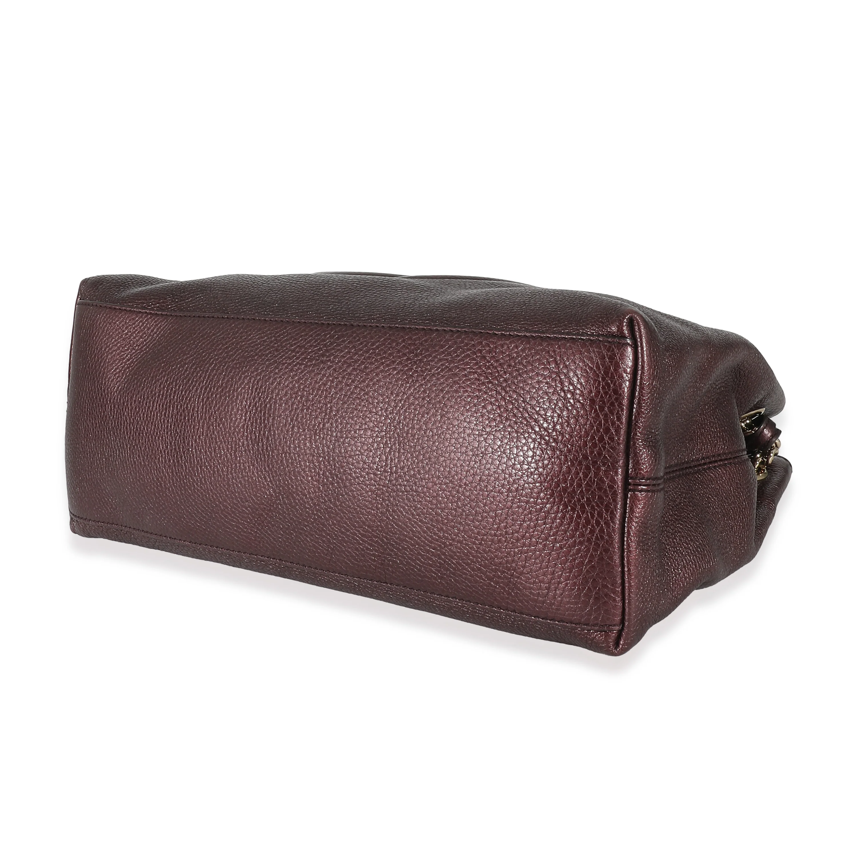 Metallic Purple Pebbled Calfskin Soho Chain Tote - Image 6