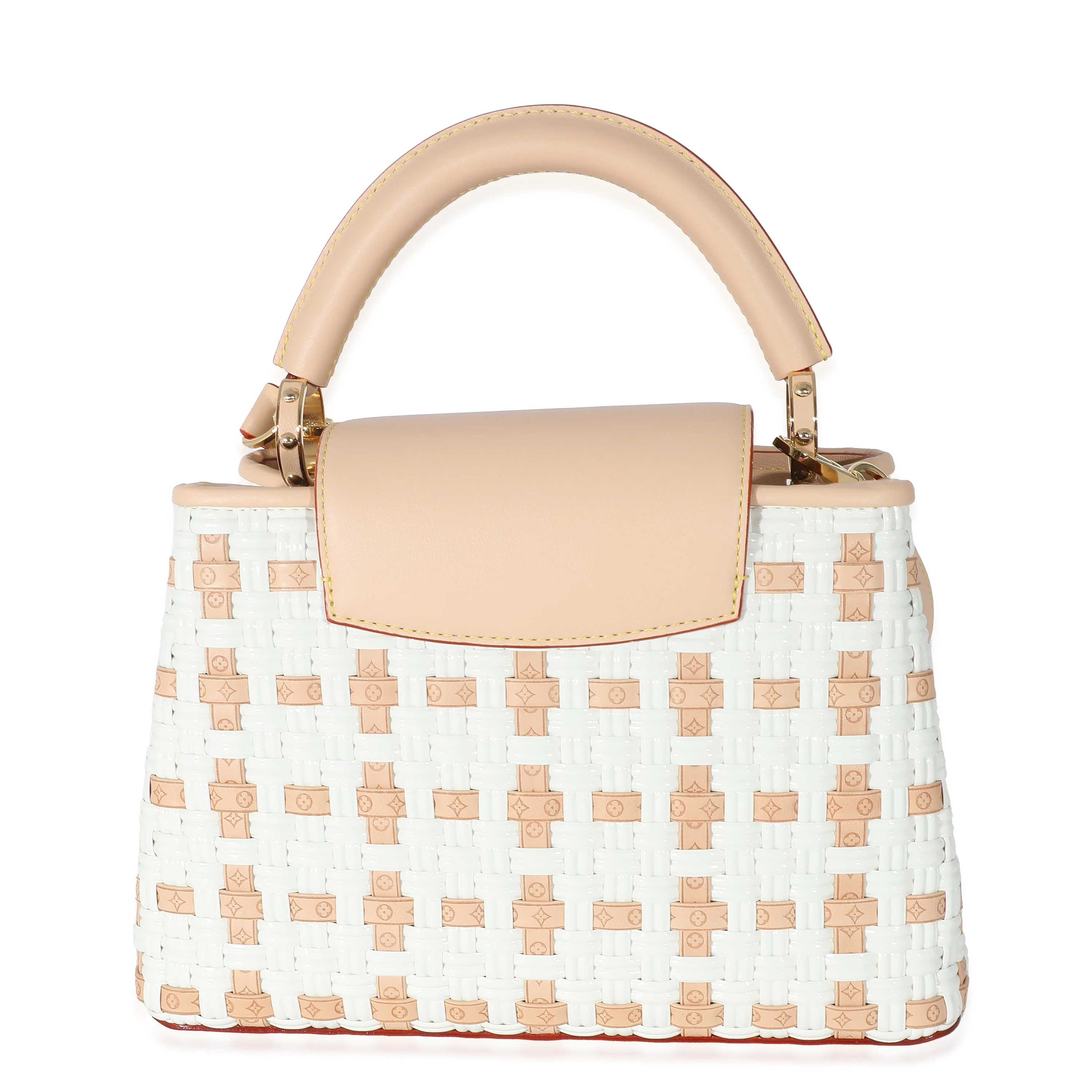 White Monogram Wicker Woven LV Heavenly Capucines BB - Image 3