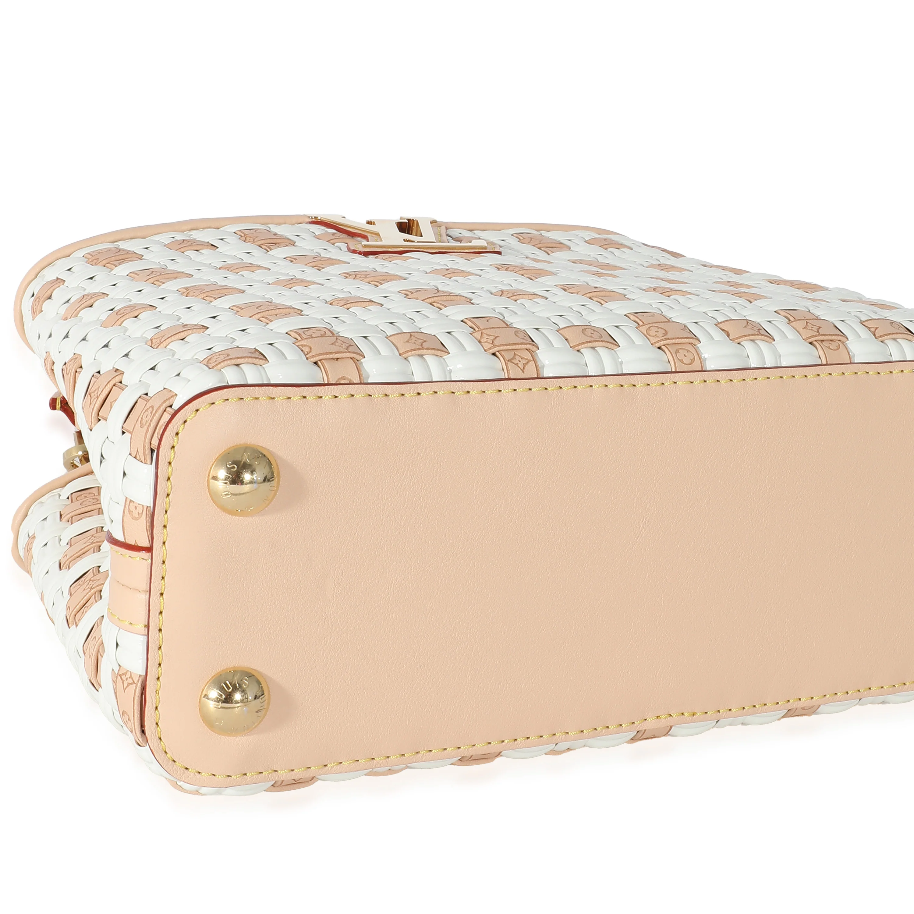 White Monogram Wicker Woven LV Heavenly Capucines BB - Image 5